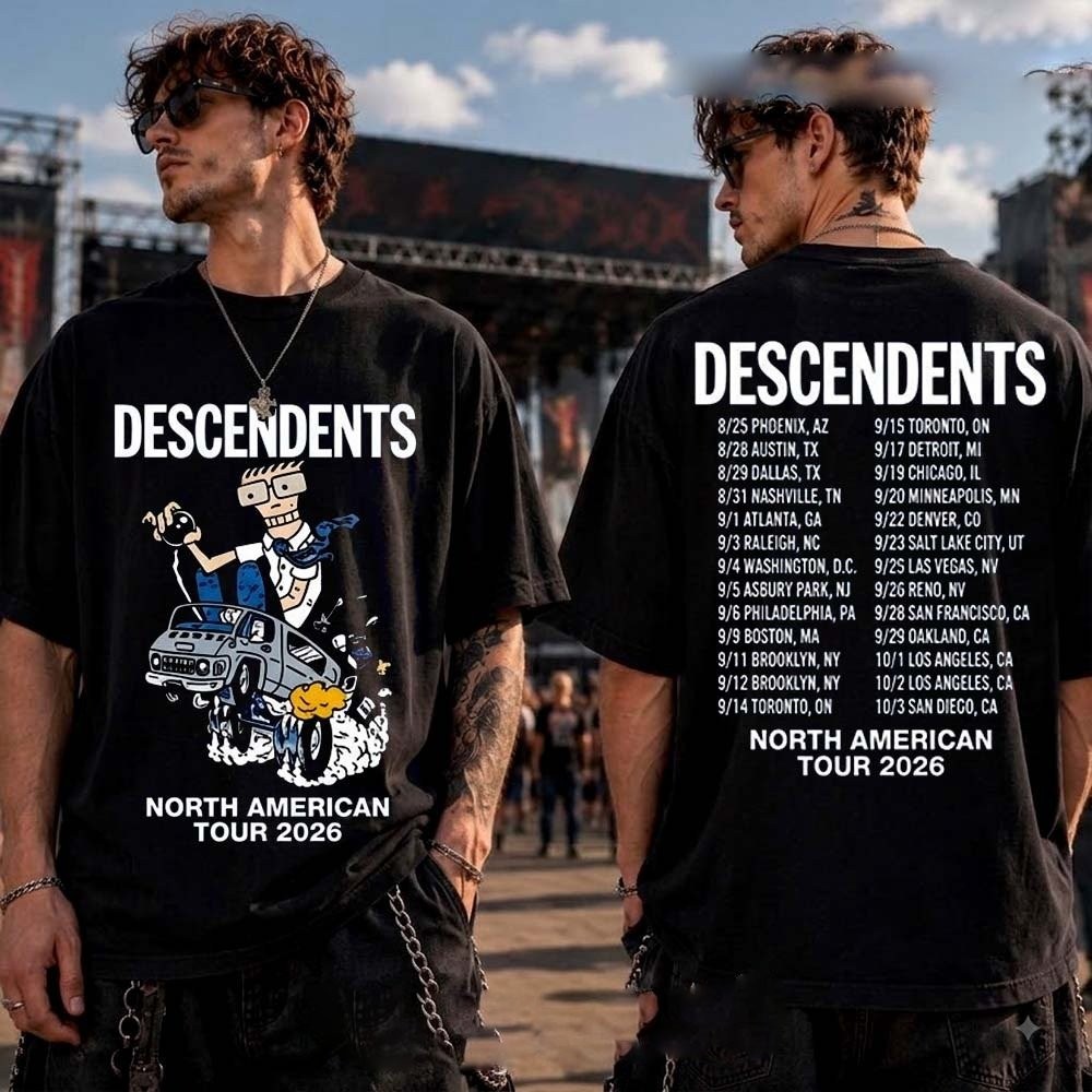Descendents North American Tour 2026 Schedule Tour Dates T-Shirt