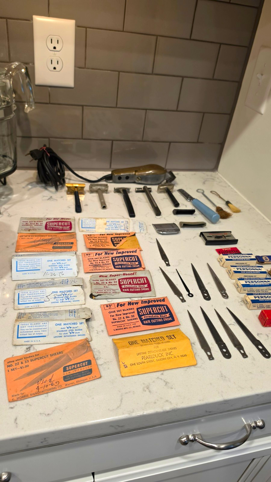Vintage Barber Items, Blades, Clippers