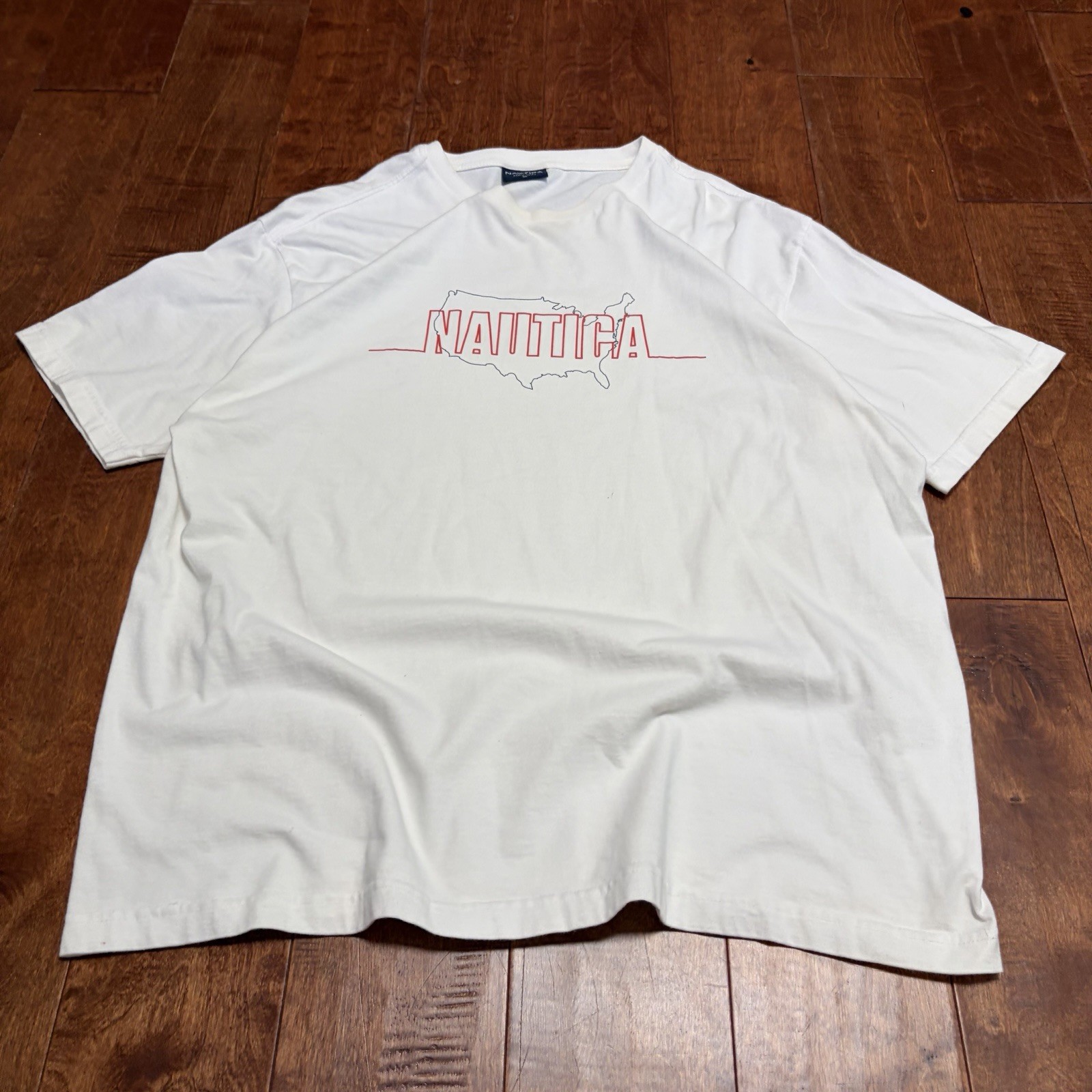Vintage 90s Nautica USA L white t shirt