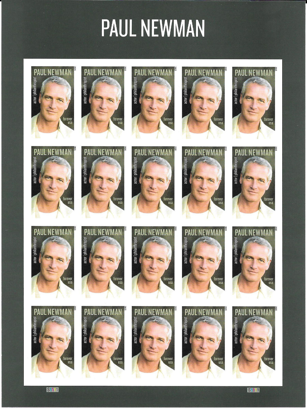Scott #5020a--IMPERFORATE-No Die Cut-- (49c) Paul Newman Pane of 20---SOLD OUT