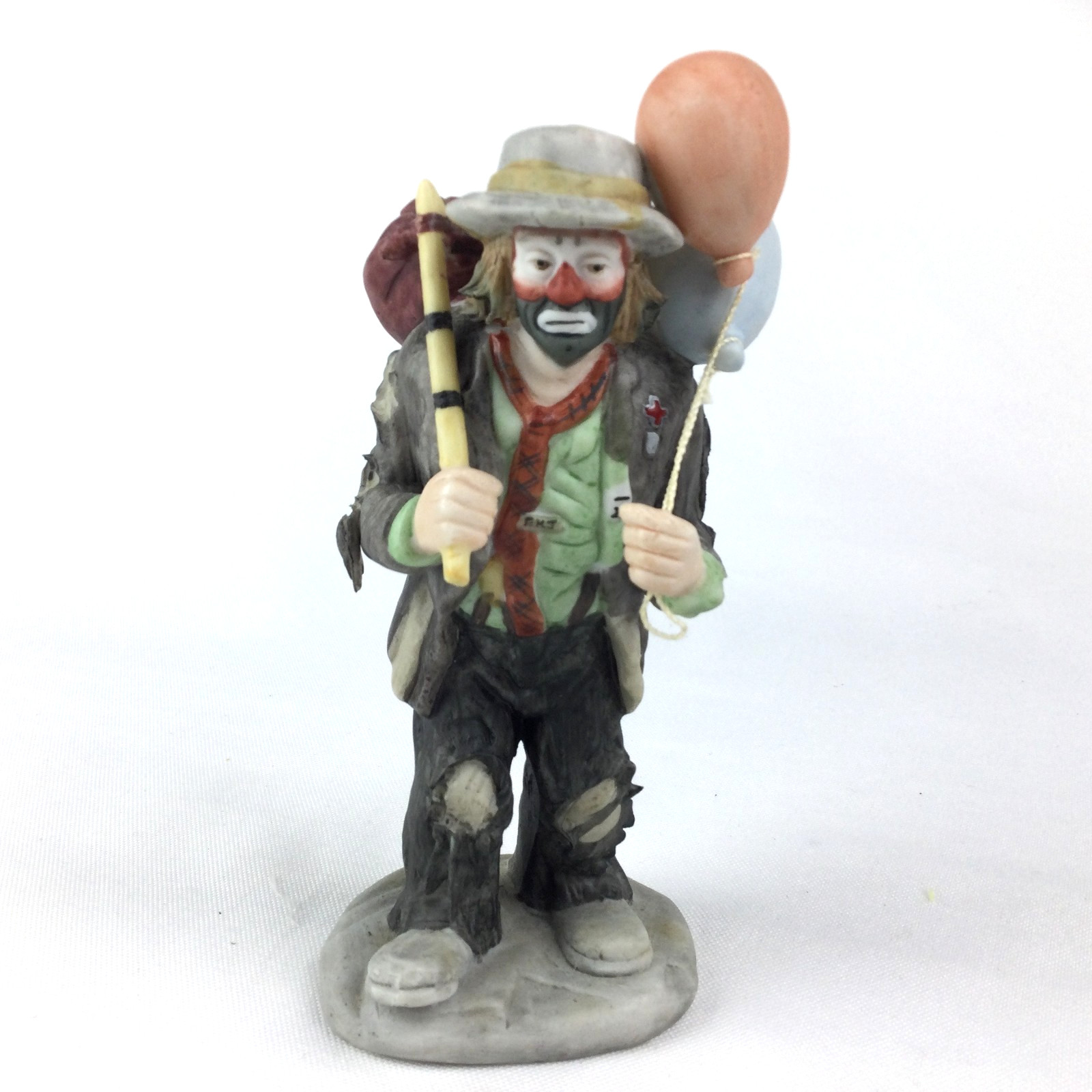 Flambro Balloons for Sale HOBO CLOWN Emmett Kelly Jr. VTG Porcelain Figurine 5”