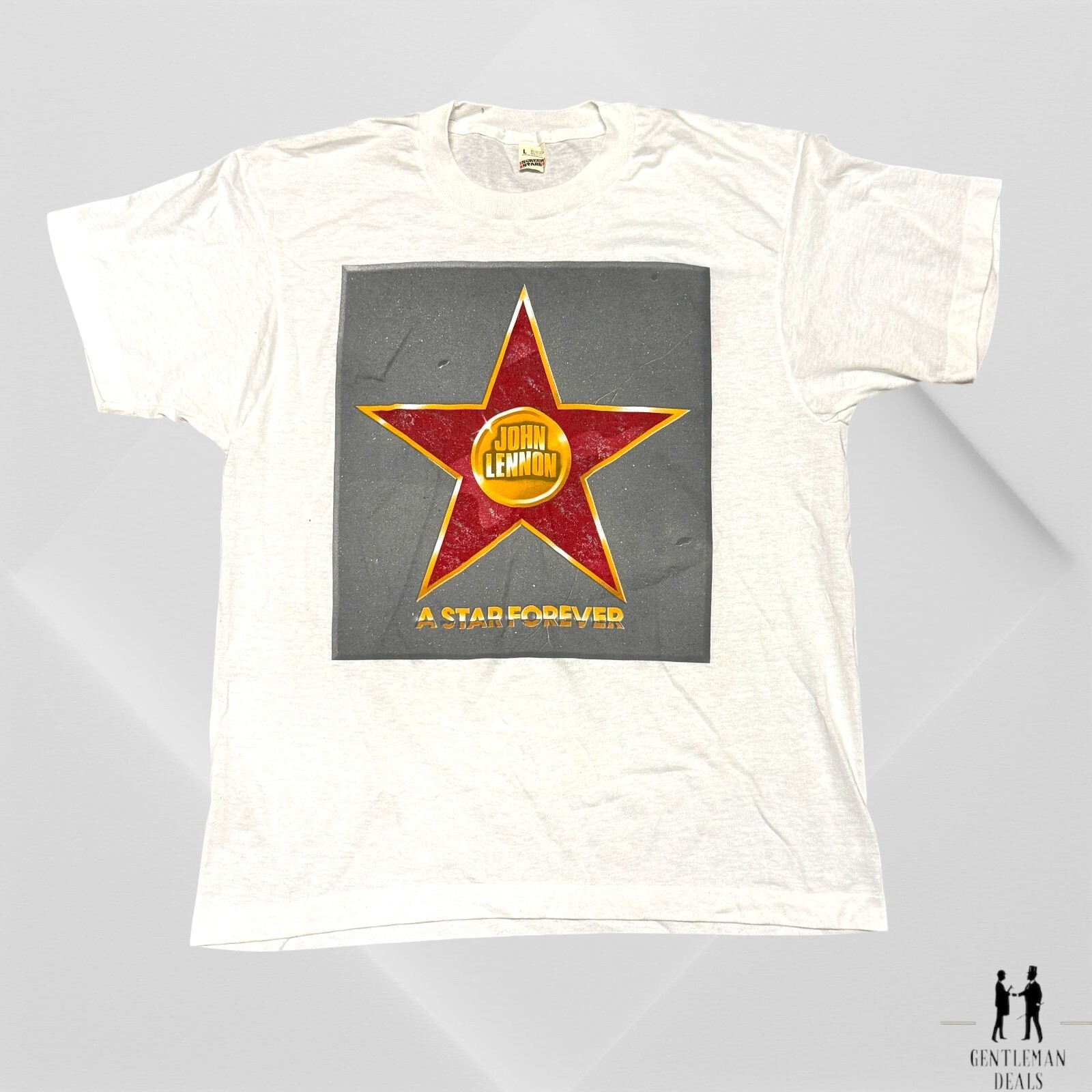 John Lennon A Star Forever vtg 80S TShirt Hollywood WALK OF FAME L Single stitch John Lennon A Star Forever vtg 80S TShirt Hollywood WALK OF FAME L Single stitch