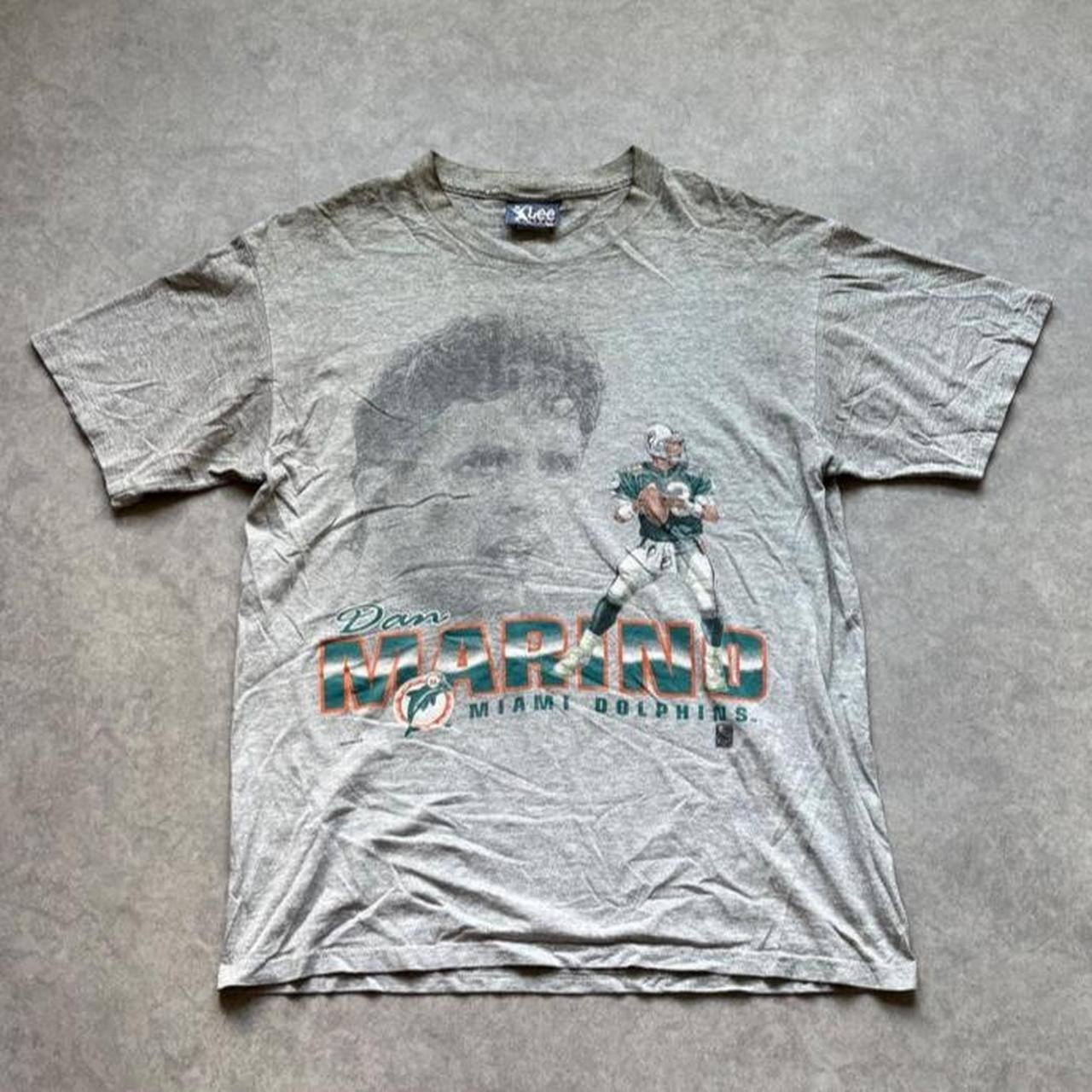 Vintage 90s Miami Dolphins Dan Marino Lee Sport NFL T-Shirt Mens Large Grey