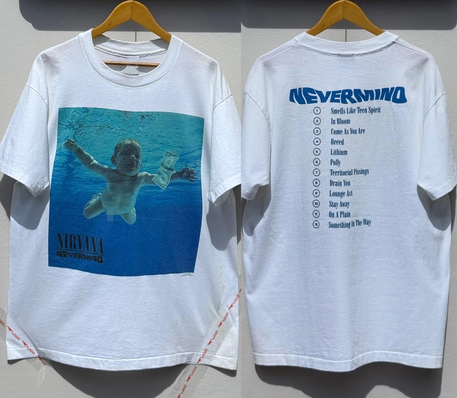 SALE 1Nirvana Nevermind 1992 Tour T-shirt Size S-5XL Reprint