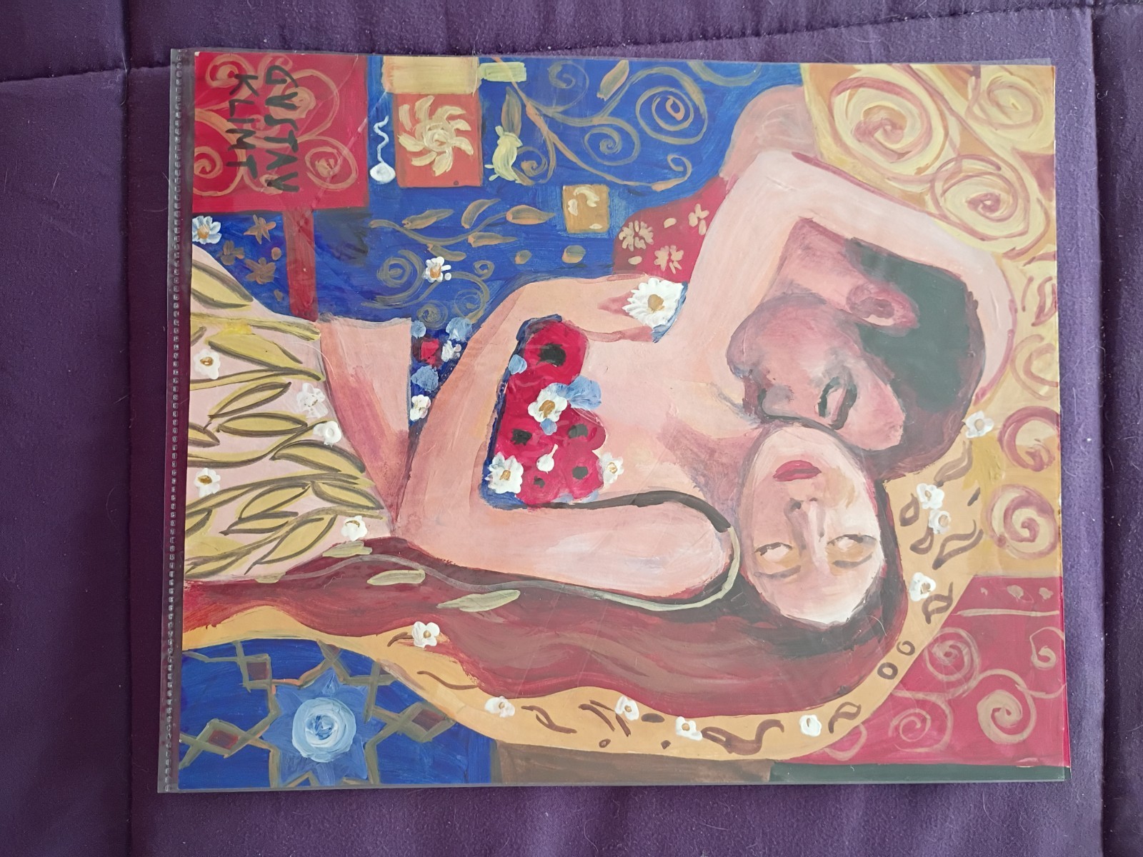 GUSTAV KLIMT oil painting on paper signed, with COA \ GUSTAV KLIMT oil painting on paper signed, with COA \