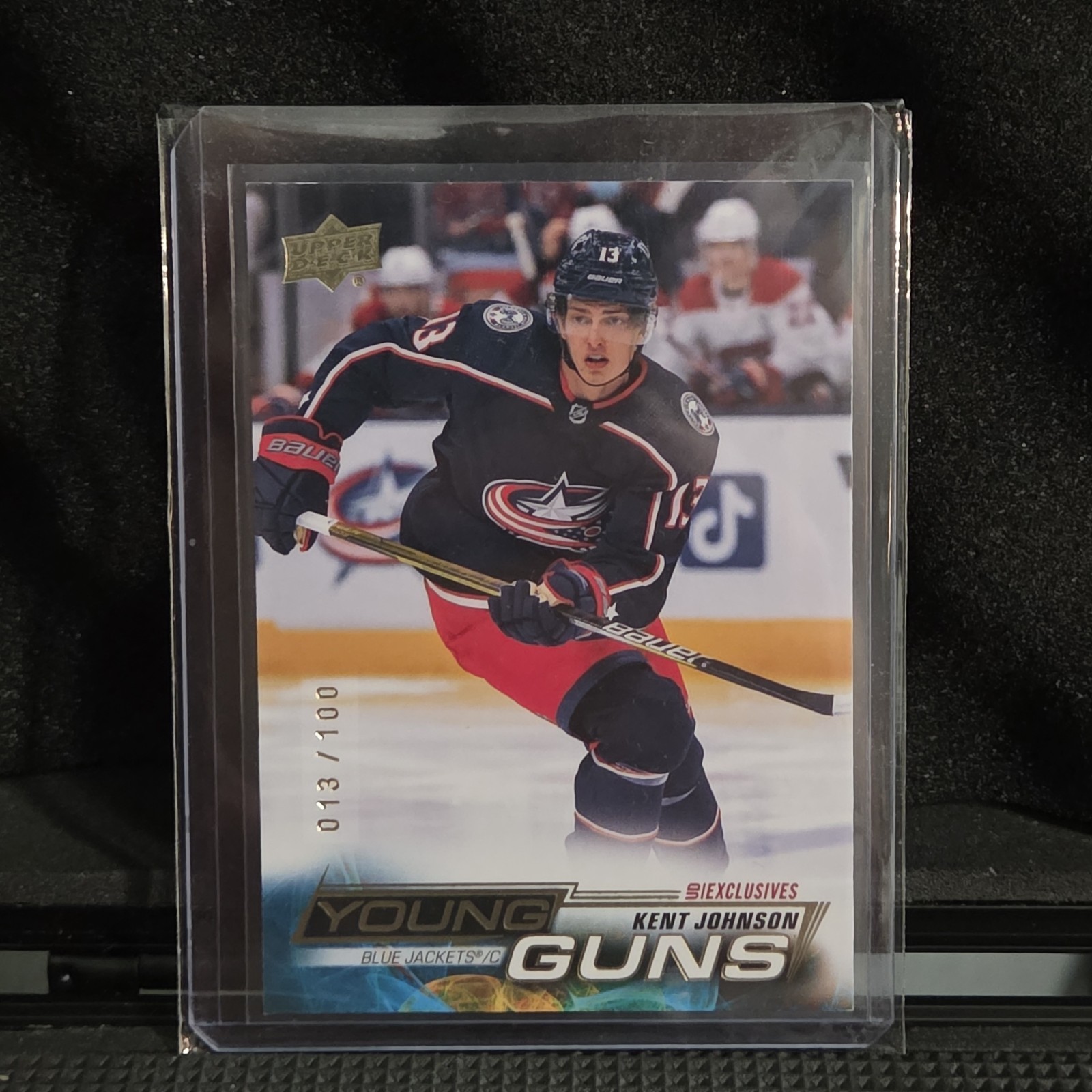 2022-23 Rookie Year Jersey # Kent Johnson Young Guns UD Exclusives RC /100