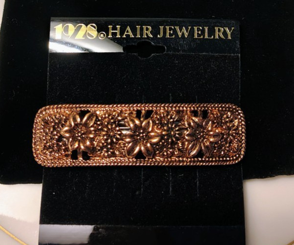 Vtg 1928 Jewelry Silver Spring Flowers Hair Barrette Clip Stock Out NWT Vtg 1928 Jewelry Silver Spring Flowers Hair Barrette Clip Stock Out NWT