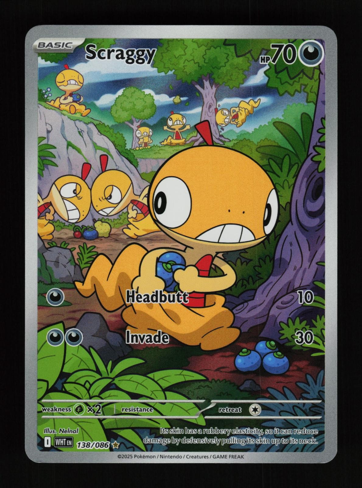 Scraggy 138/086 Holo Illustration Rare White Flare Pokemon Cards Scraggy 138/086 Holo Illustration Rare White Flare Pokemon Cards