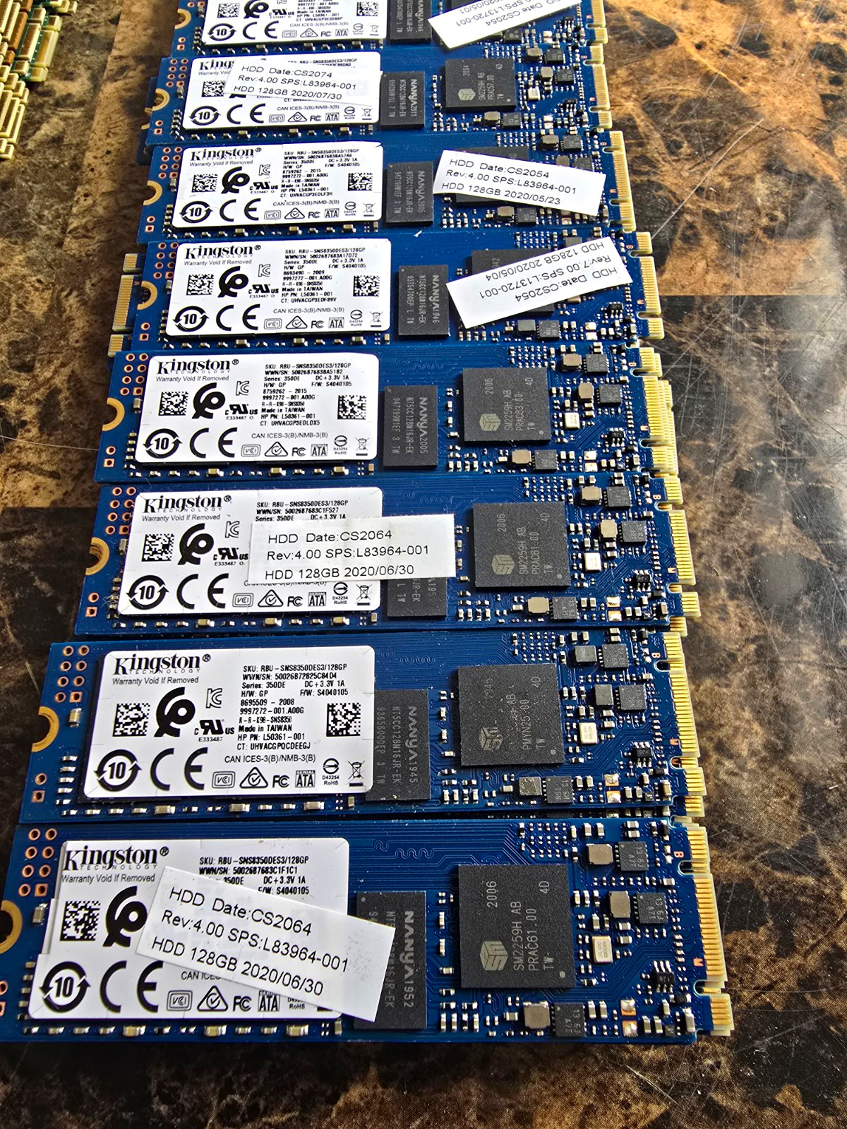 Kingston 128GB M.2 SATA III SSD SNS8350DES3/128GP RBUI-SNS8350DES3/128GP Lot 8