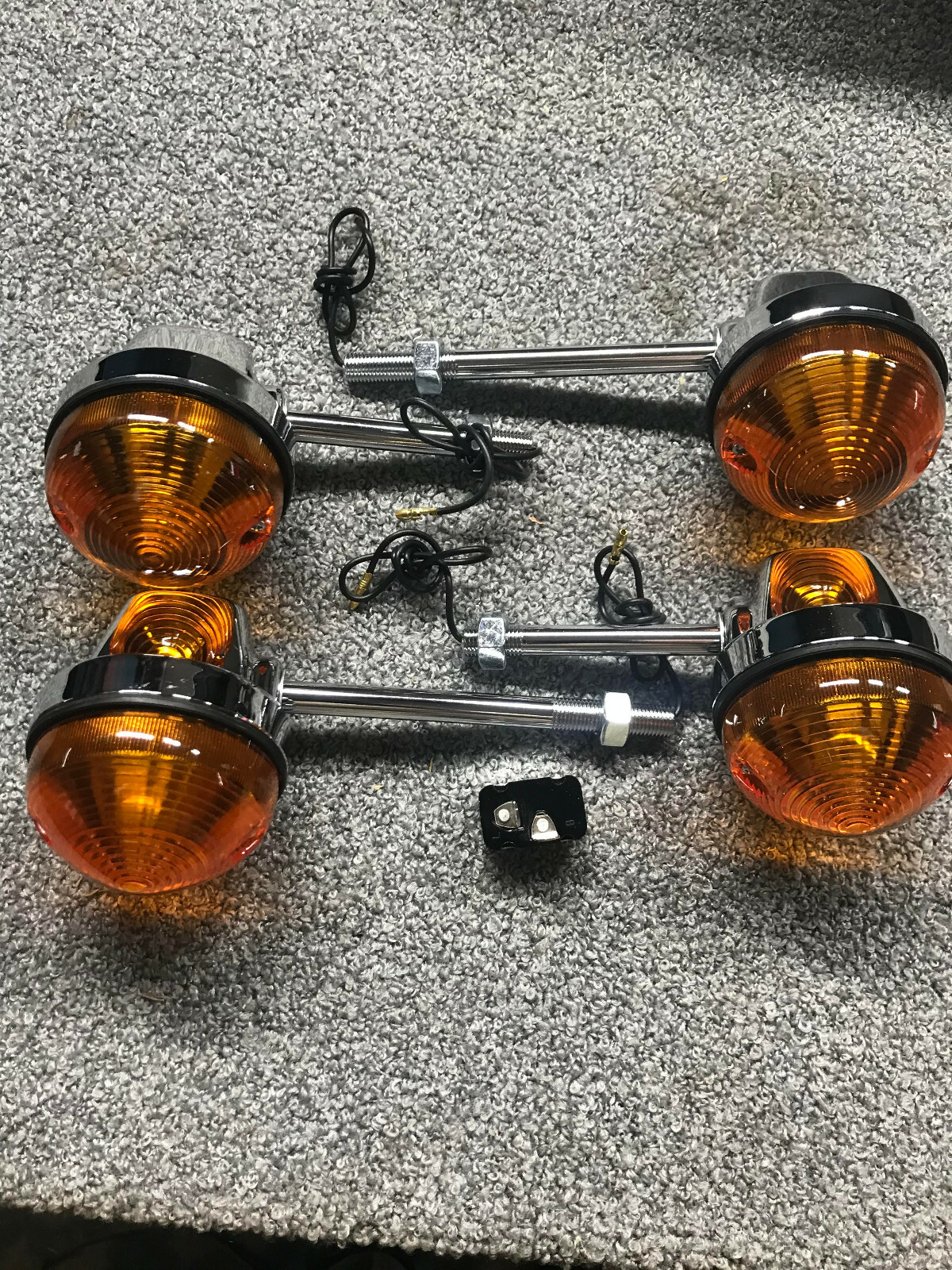 Lucas 12V Turn Signal Set Replacement & Rectangle 12V Flasher Triumph BSA Norton
