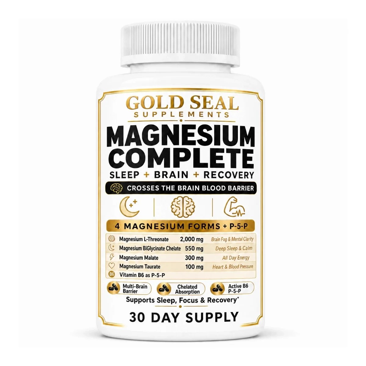 Magnesium Mineral Supplement Gold Seal Complete 120 Count Dietary Mineral.