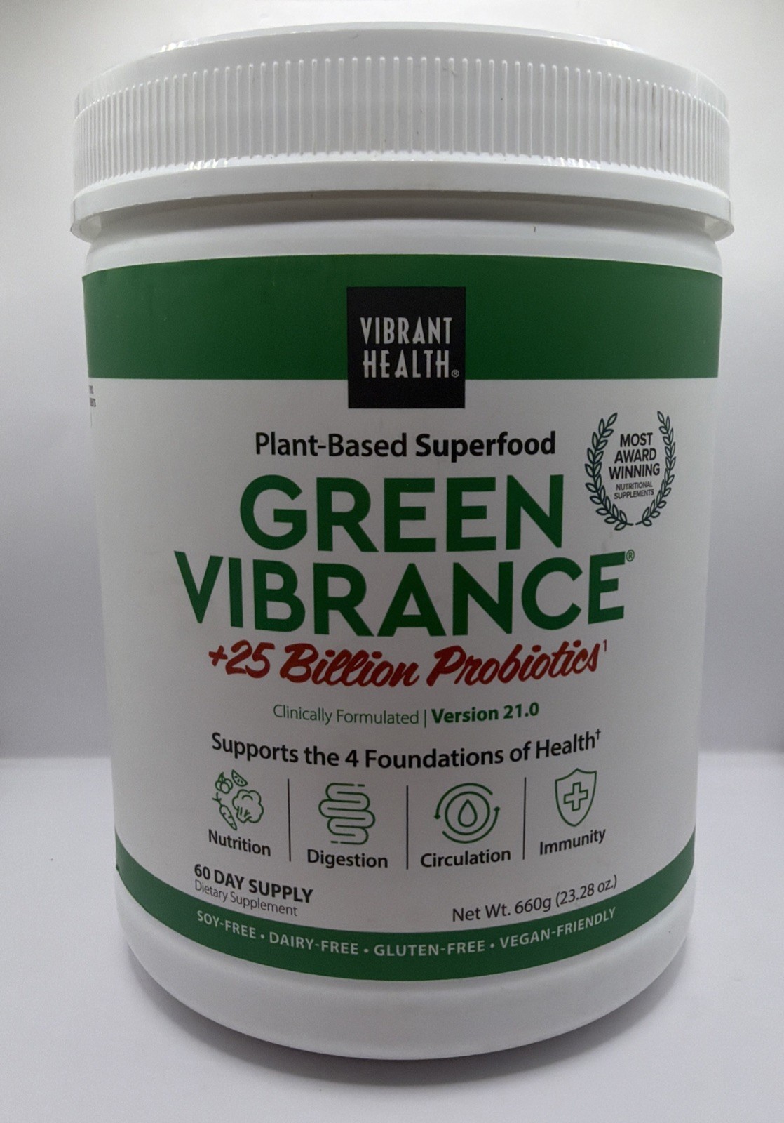 Vibrant Health Green Vibrance Powder 60 Servings 23.28 Oz Exp:02/2028