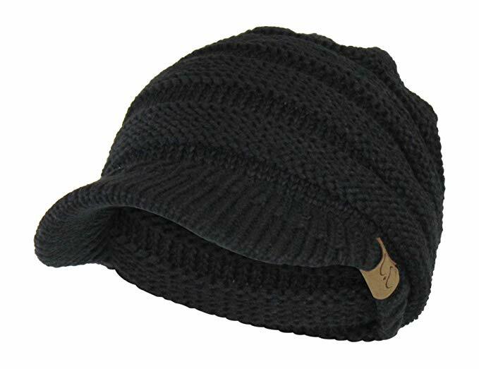 Genuine C.C Exclusives Women\'s Ribbed Knit Hat with Brim cc Beanie Cap Hat