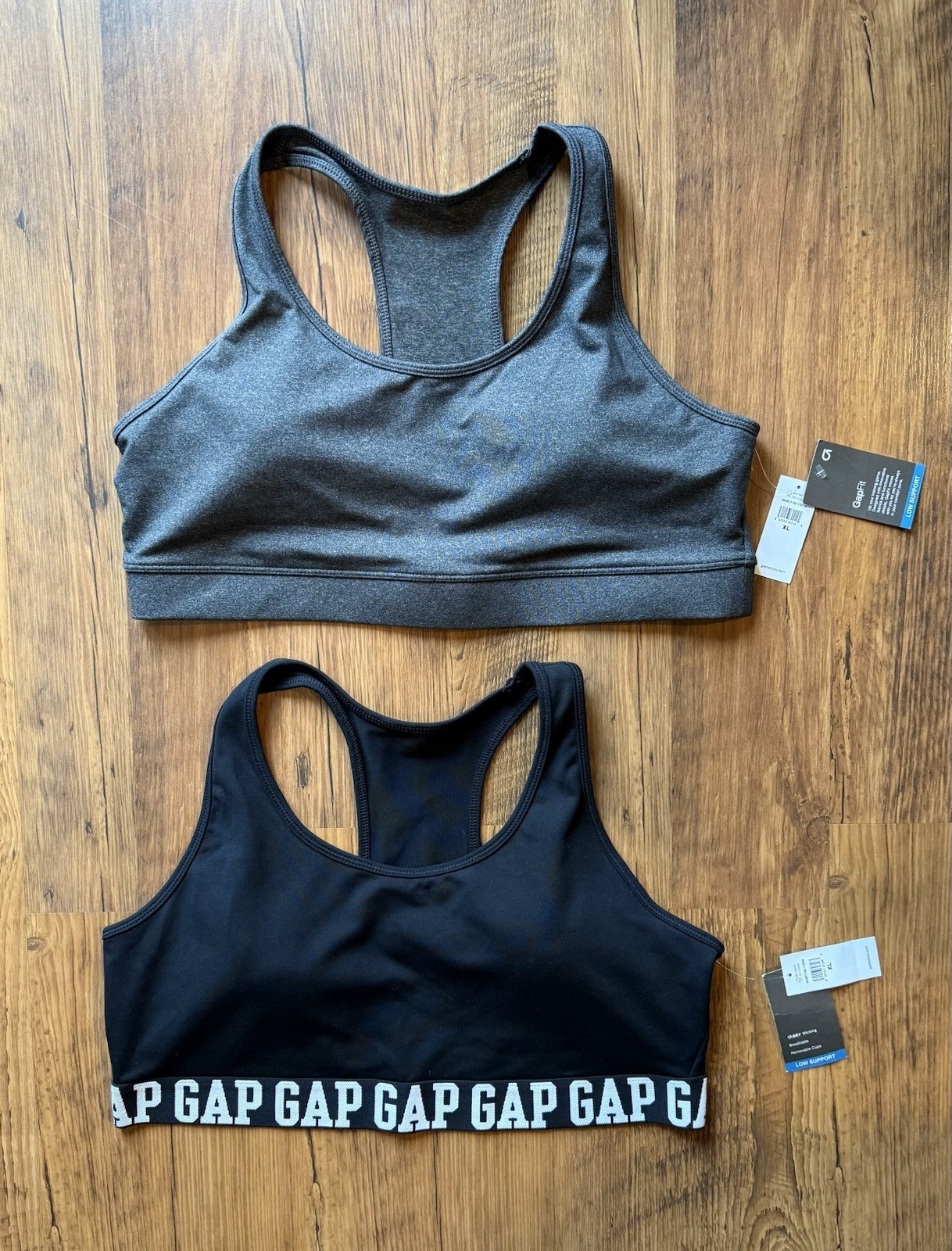 NEW $60 NWT GAP GapFit T‑Back Sports Bra LOT of 2 sz XL Racerback