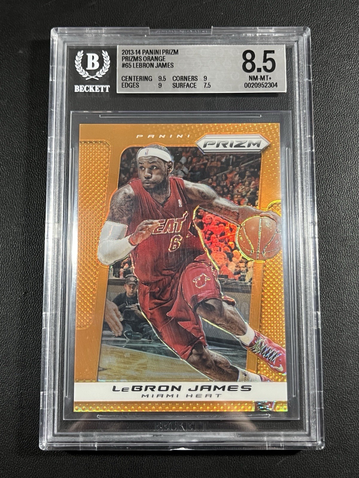 2013 Panini Prizm LeBron James #65 Orange /60 BGS 8.5