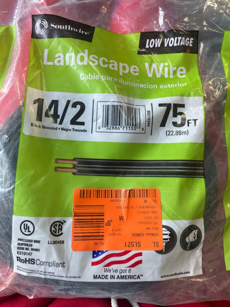 Southwire 75 ft. 14/2 Black Stranded CU Low-Voltage Landscape Lighting Wire