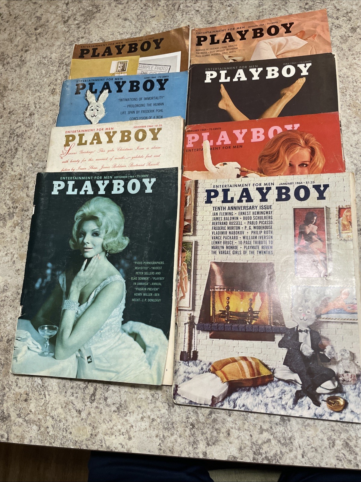 Lot Of 8 1964 Playboy Magazines Marilyn Monroe Jan Sept Feb Dec June May Aug Nov Lot Of 8 1964 Playboy Magazines Marilyn Monroe Jan Sept Feb Dec June May Aug Nov