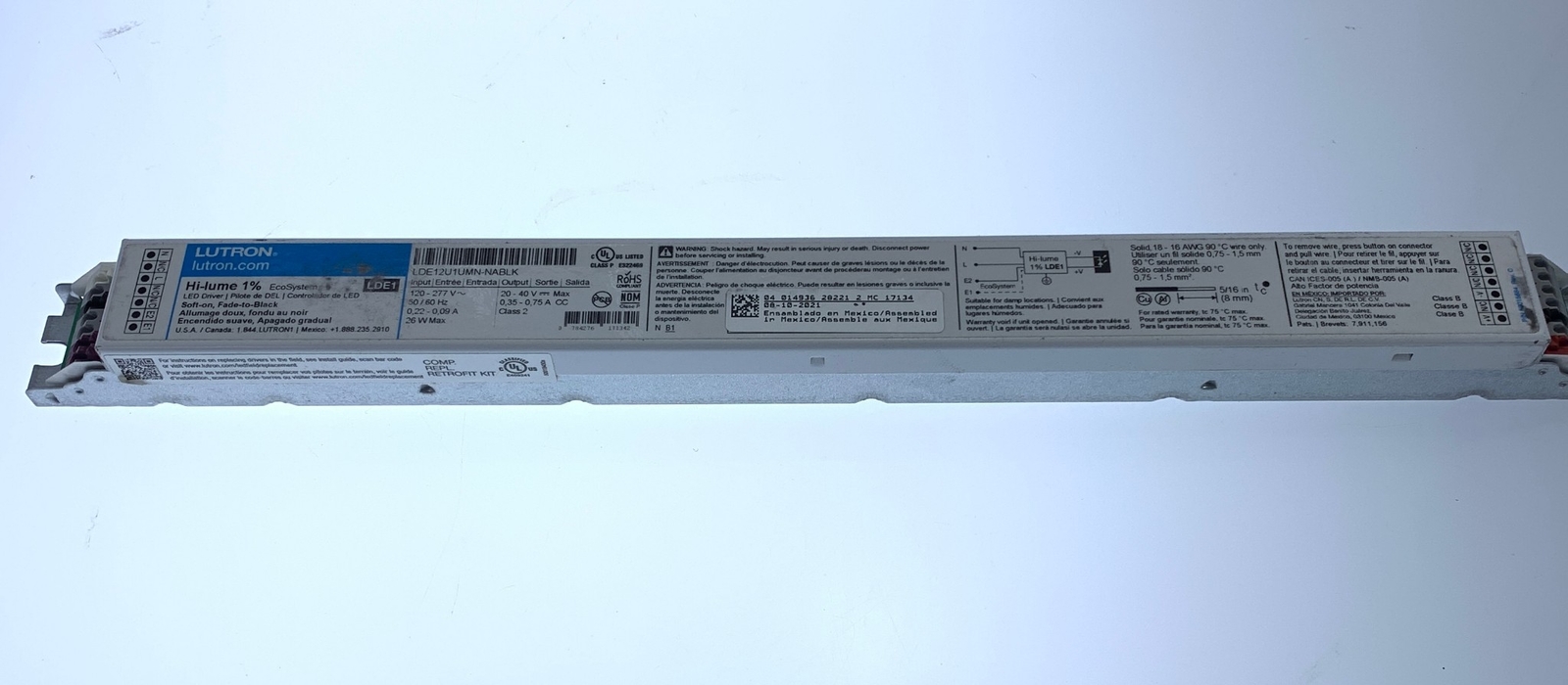 Lutron LDE17U1UMN-DABLK Hi-Lume 1% LED DRIVER Fade to Black 120-277V