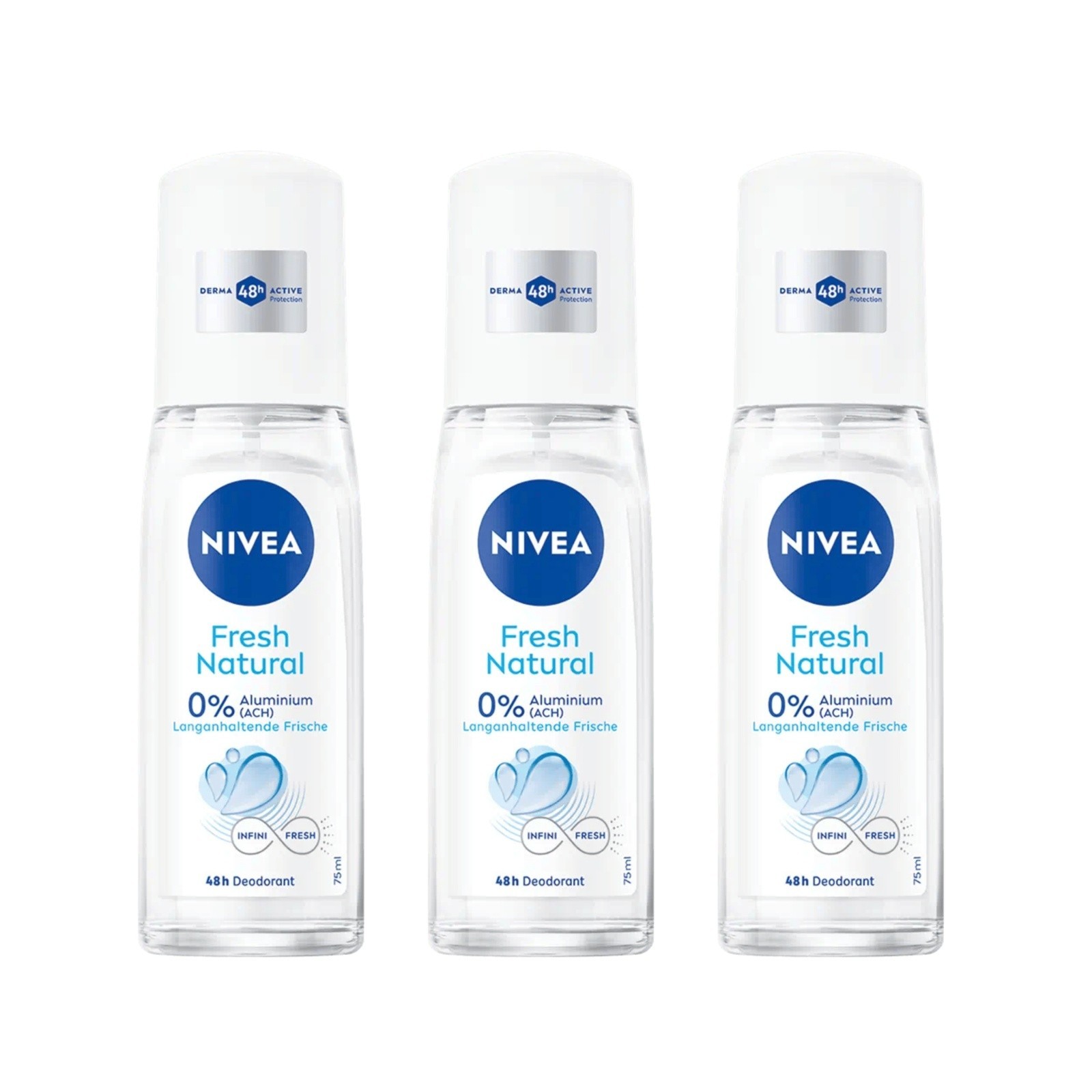 Nivea Fresh Natural Pump Deodorant ( 0% Aluminium ACH ) - 75g (Pack of 3)