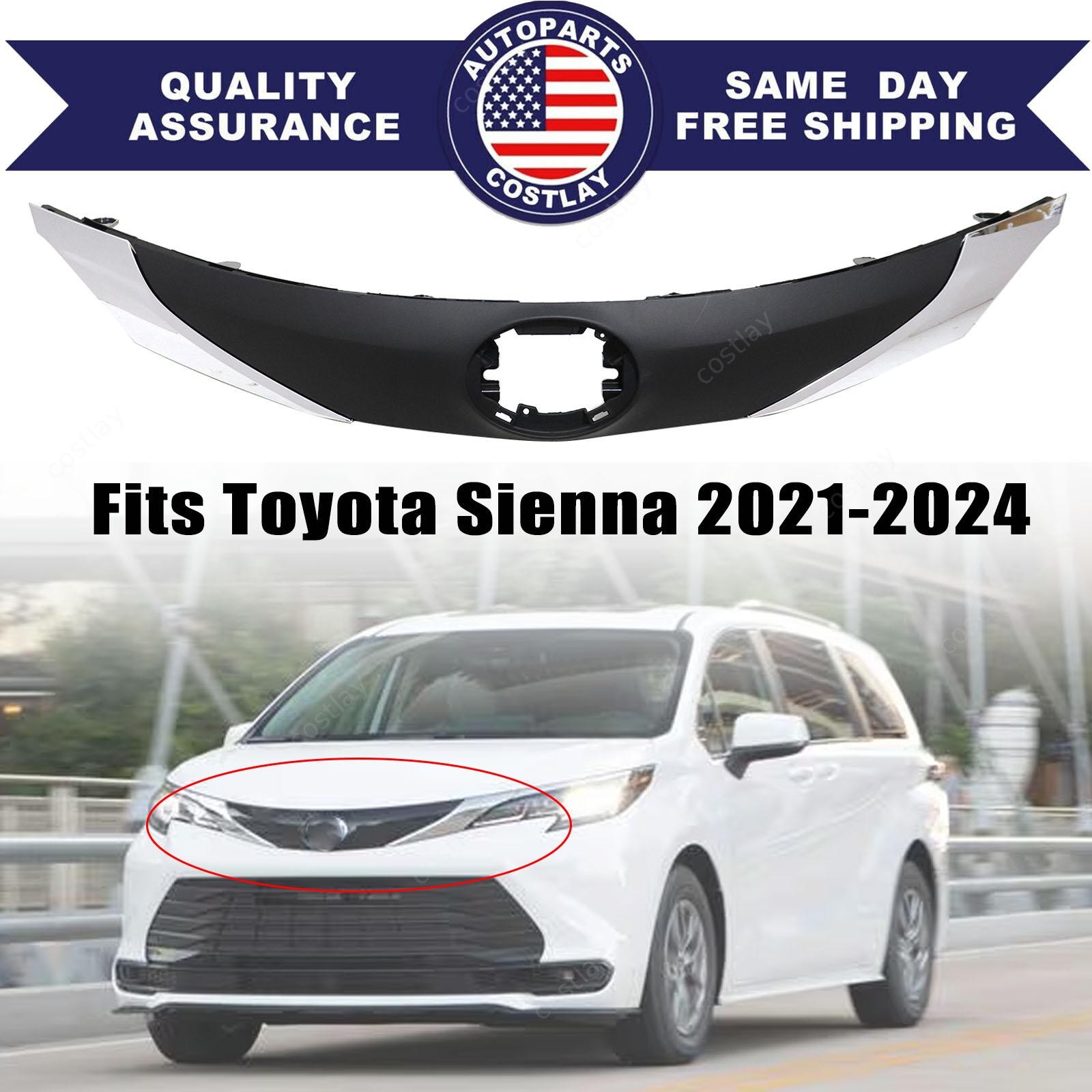 Fits 2021-2023 2024 Toyota Sienna LE XLE Front Bumper Upper Grille TO1200471