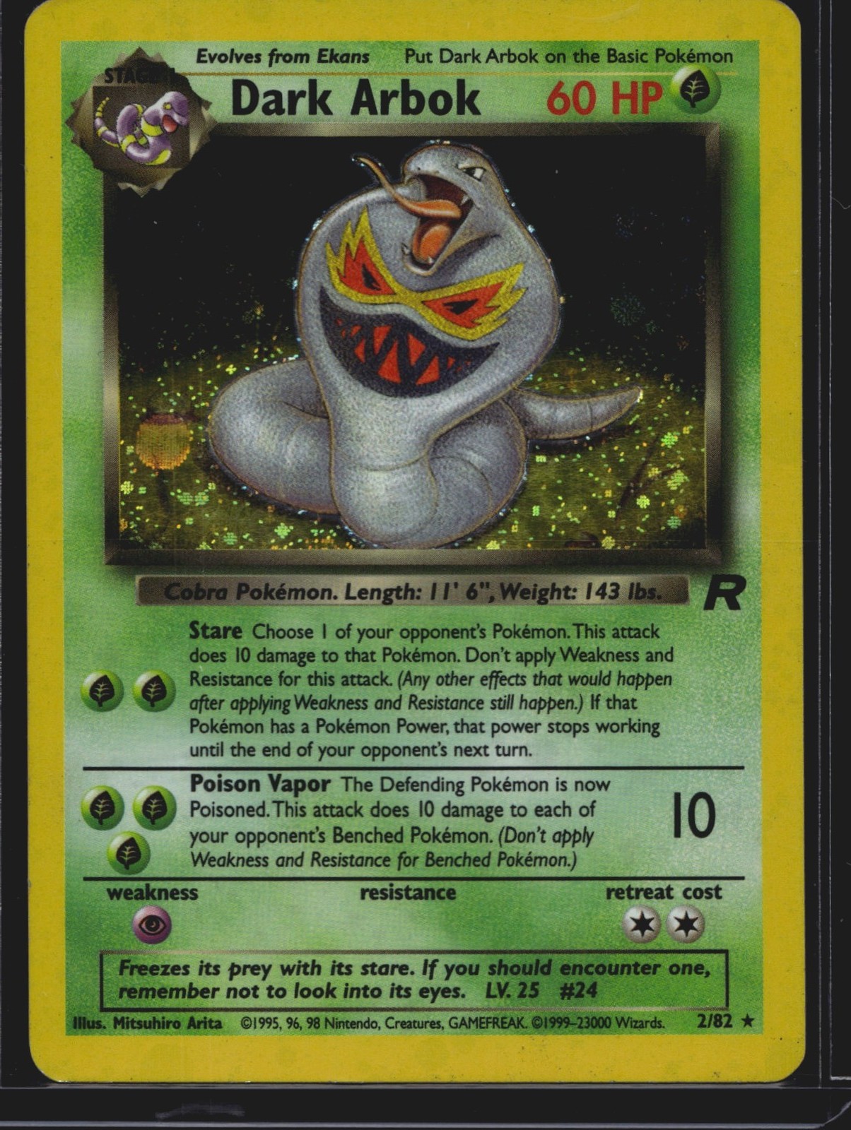Pokémon TCG Team Rocket Dark Arbok 2/82 HP