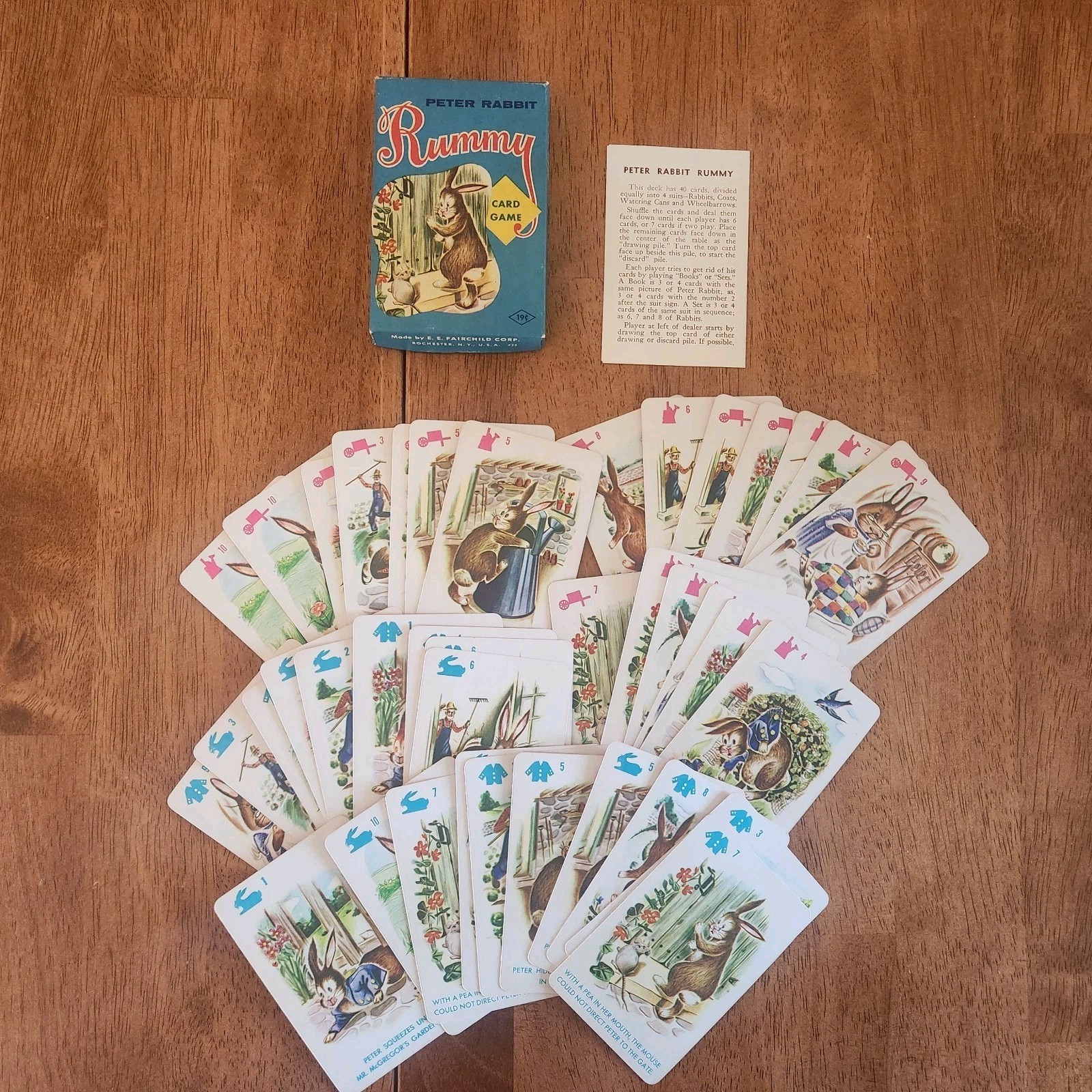 Vintage 1950s Peter Rabbit Rummy Card Game Complete EE Fairchild Vintage 1950s Peter Rabbit Rummy Card Game Complete EE Fairchild