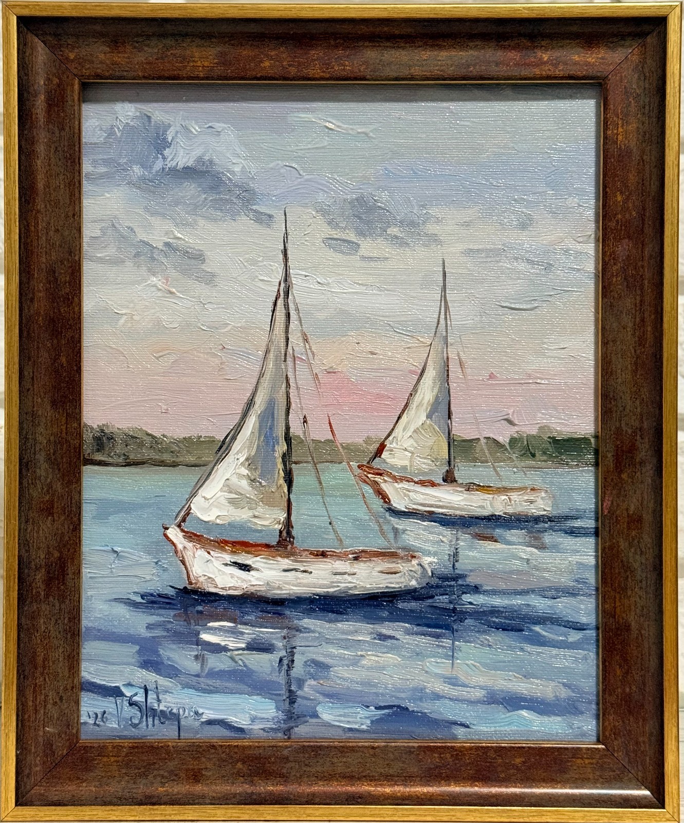 Yacht Sailboat Original Oil Painting Seascape Nautical Artwork Ocean Framed Art Yacht Sailboat Original Oil Painting Seascape Nautical Artwork Ocean Framed Art