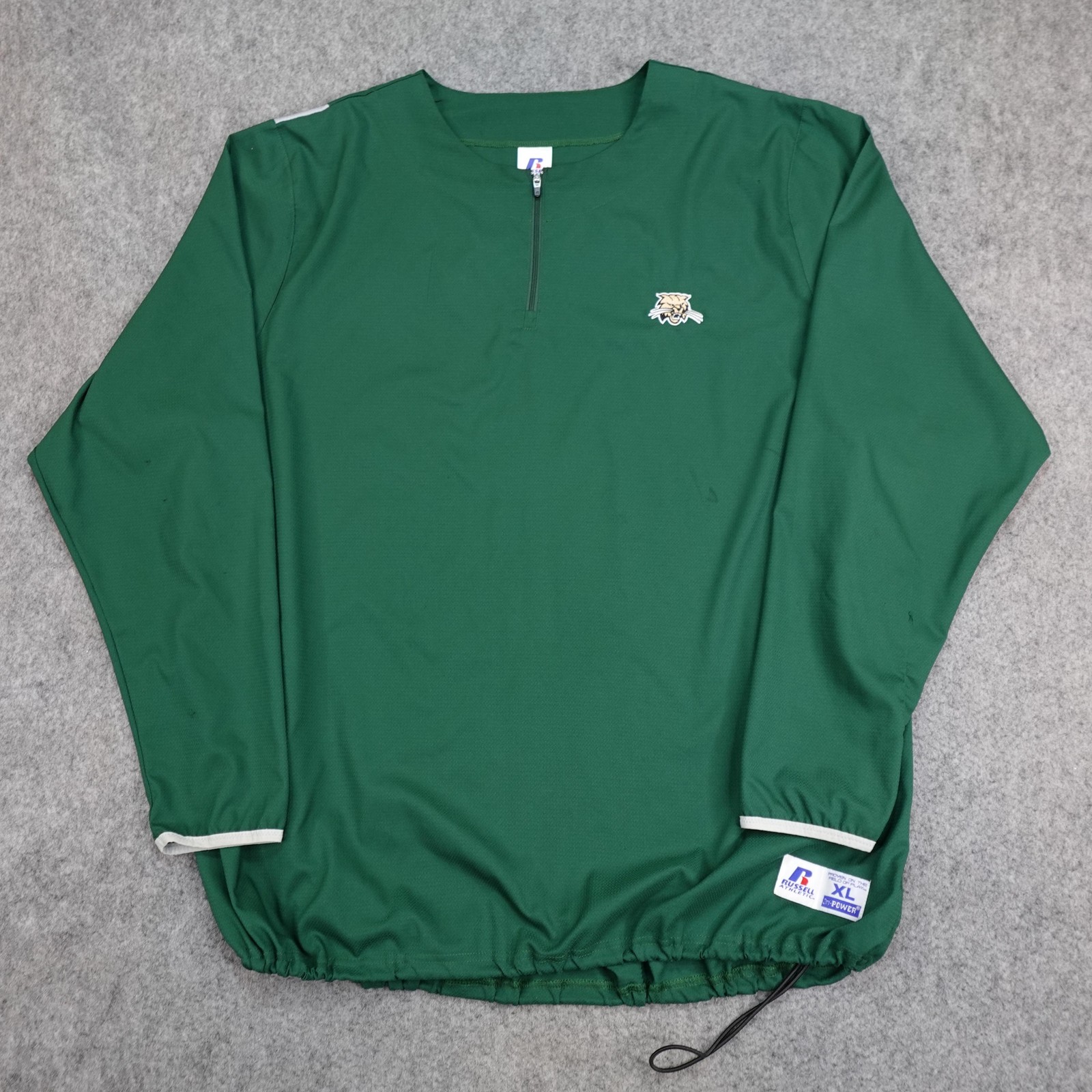 Ohio Bobcats Jacket Mens XL Green Russell Athletic Pullover Wind Shirt Vintage