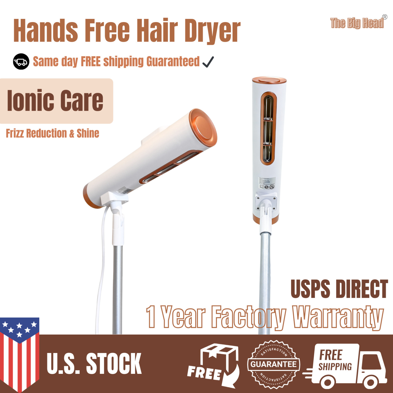 Professional Hair Dryer Hands-Free Ionic Hair Blower