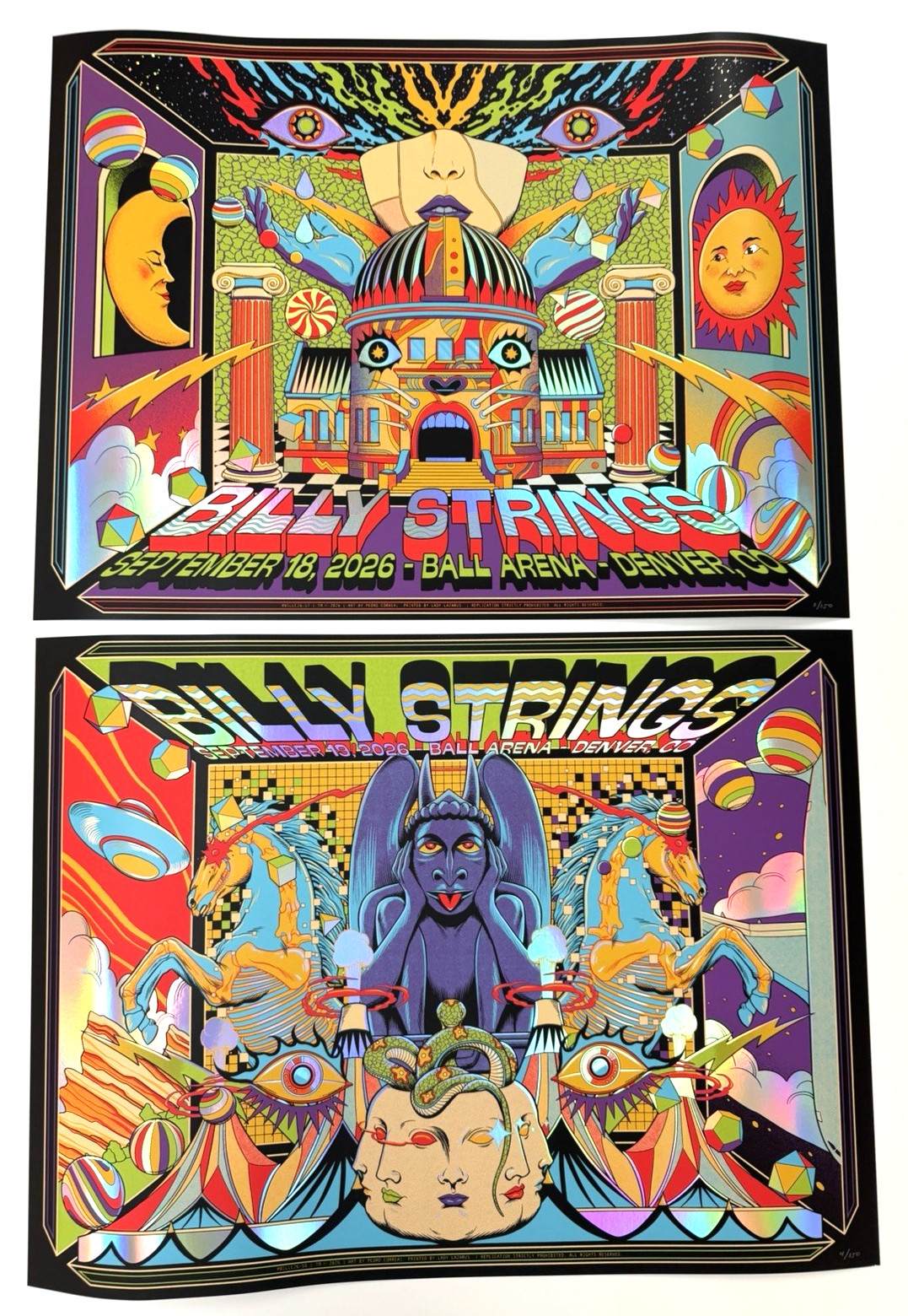 Official Billy Strings Denver 2026 Foil Poster Set Sept 18 19 Pedro Correa LE