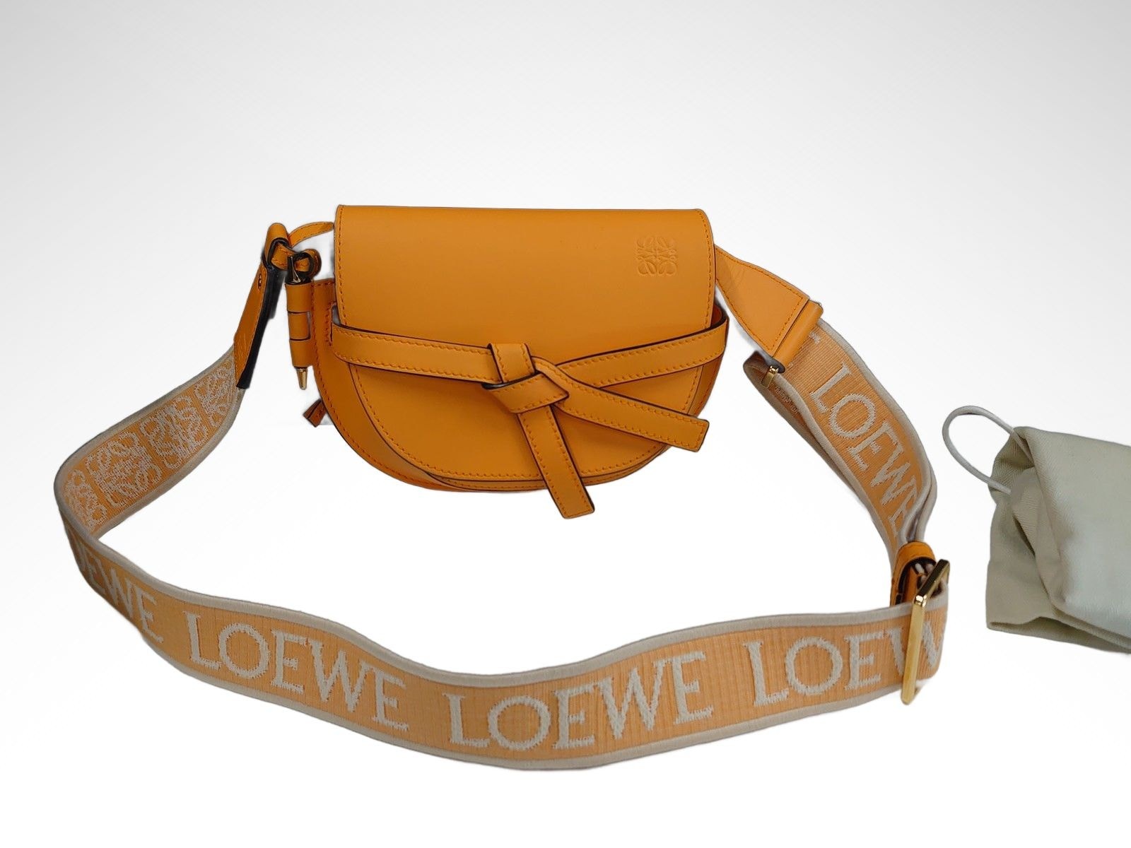 LOEWE gate dual bag mini yellow Shoulder Bag AUTHENTIC