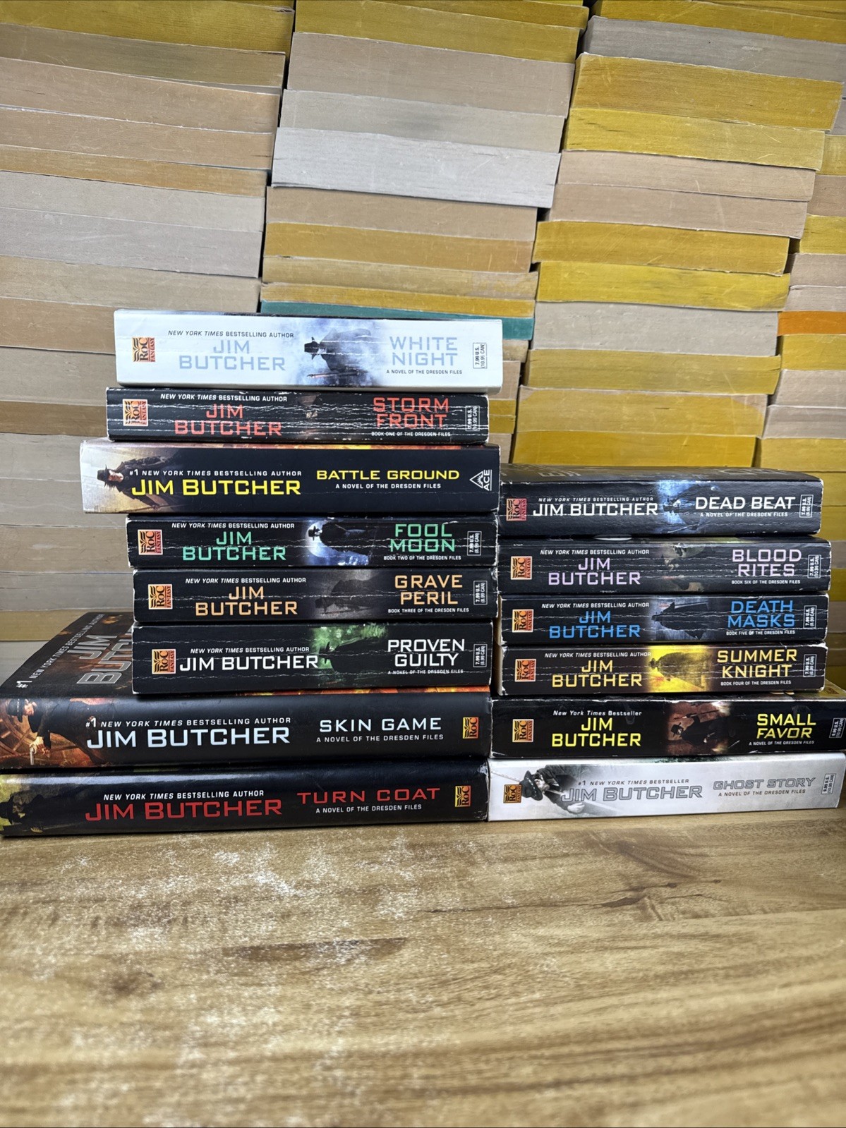 Lot of 14 Jim Butcher Dresden Files Books 12 Paperback and 2 HC 1-11, 13, 15, 17