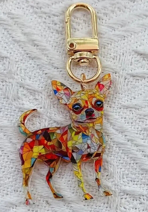 Chihuahua Dog SMALL Bag Charm Key Fob Keychain SALE HELPS DOGS & CATS