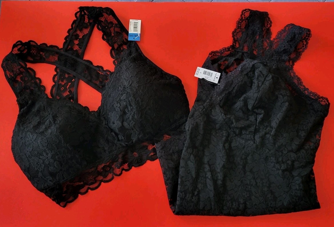 TORRID Cami + 1 Black Lace Criss Cross Comfort Lift Support Bra Bralette Sz 3XL