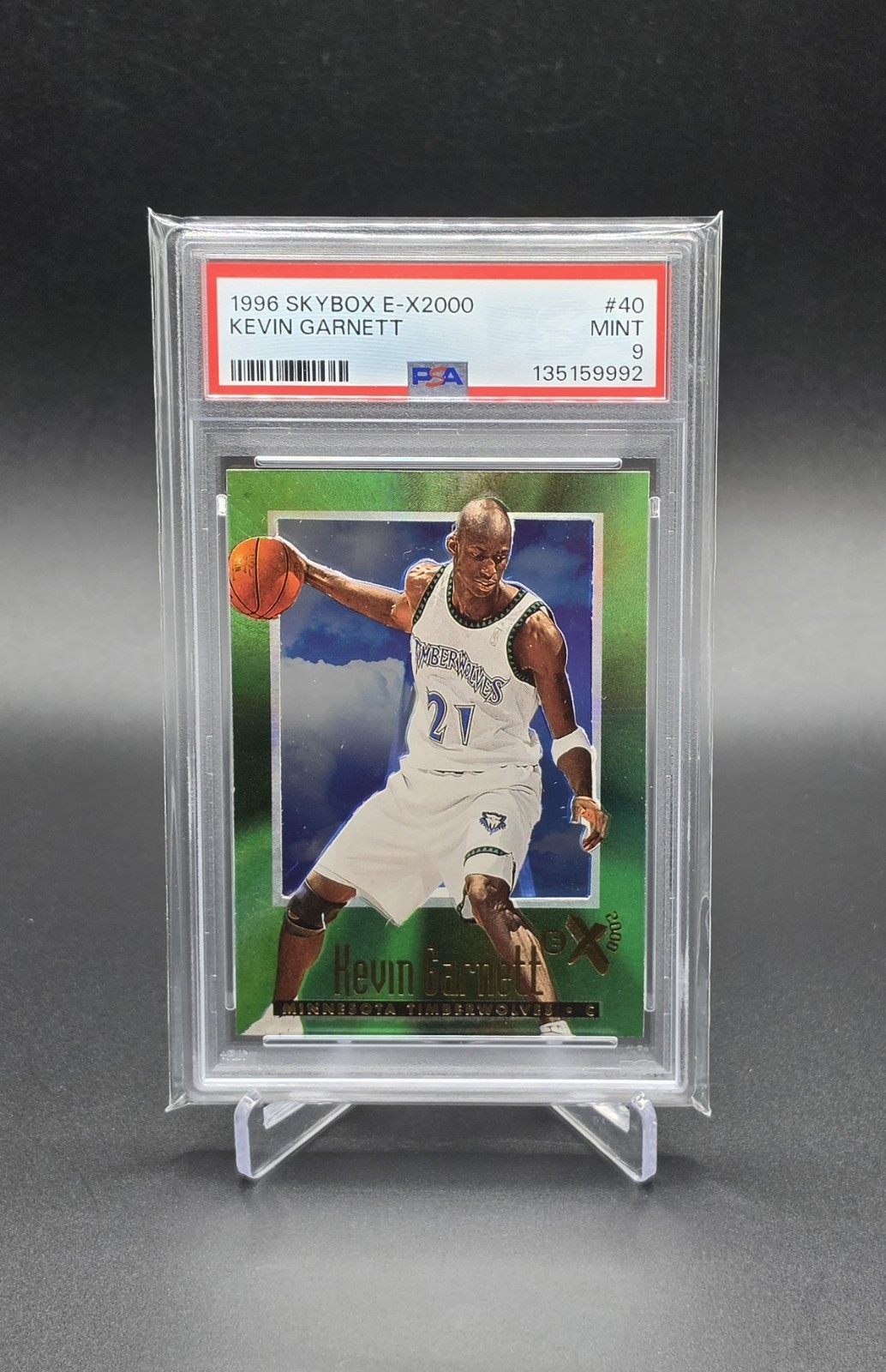 1996-97 Skybox E-X2000 - Kevin Garnett #40 PSA 9 Mint TOUGH 2nd year card