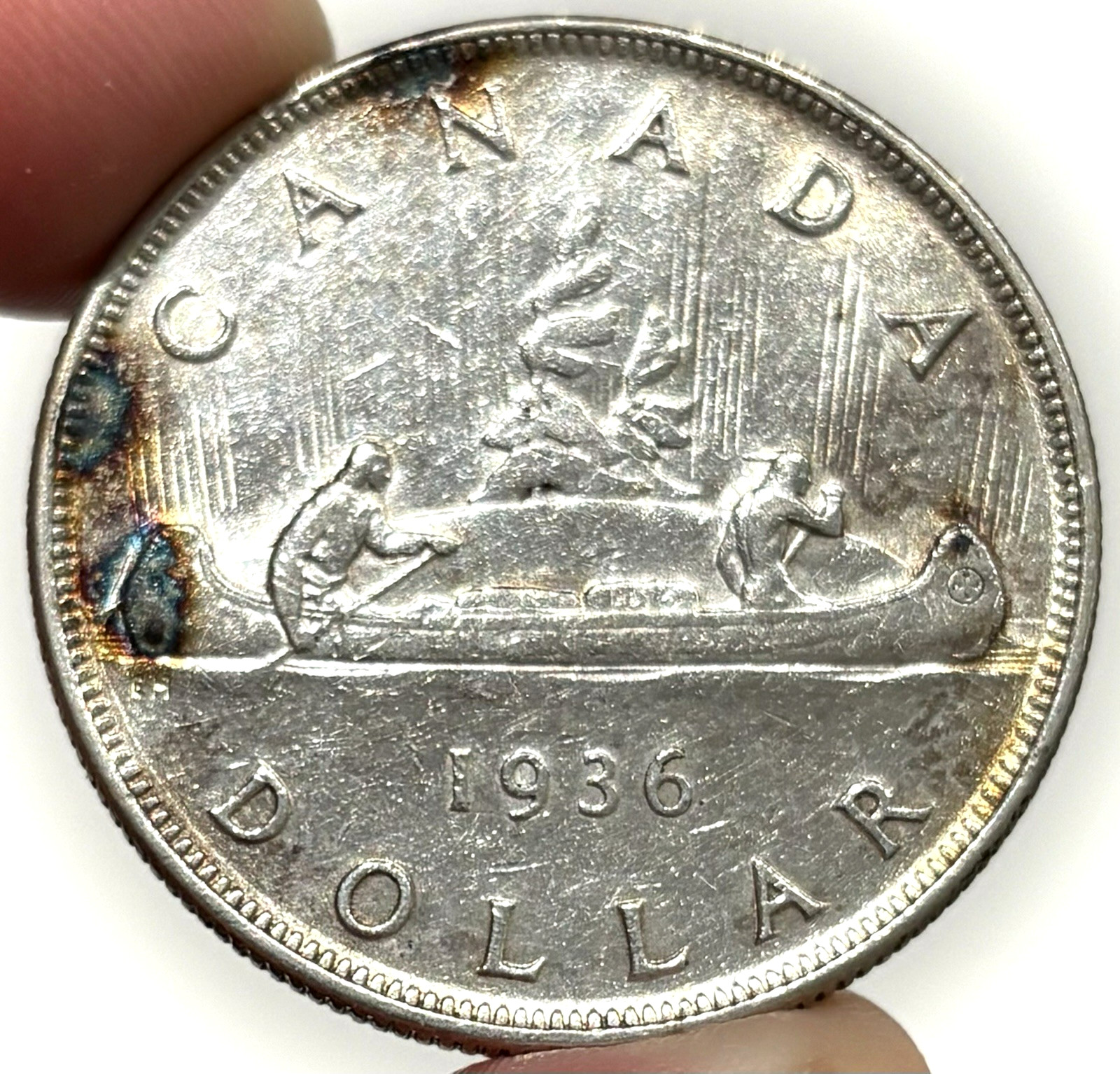 1936 Silver Canada $1 Dollar Voyageur King George V Coin Condition Uncirculated