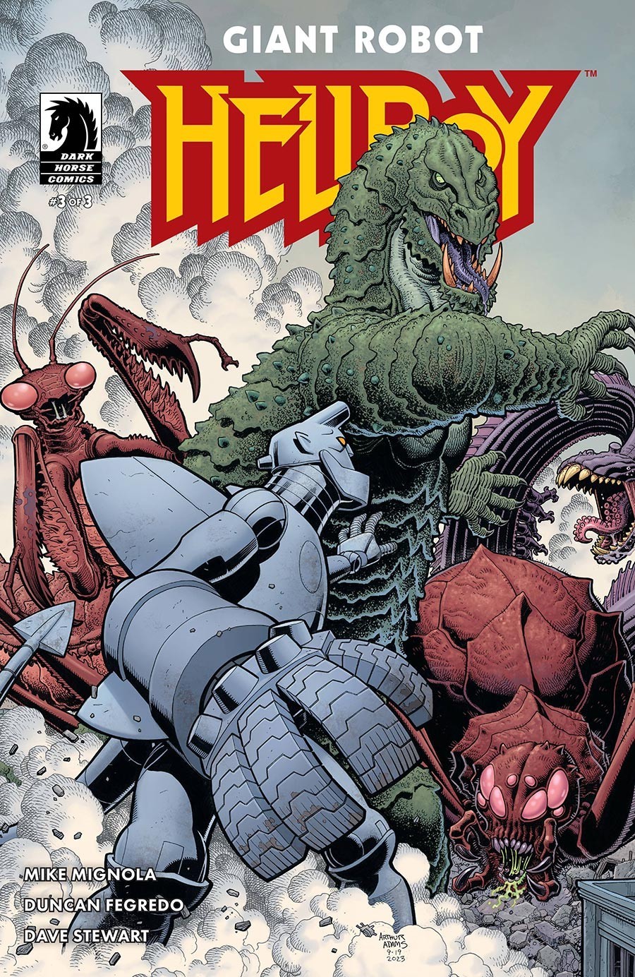 💥🤖 GIANT ROBOT HELLBOY #3 ARTHUR ADAMS VARIANT B DARK HORSE COMICS 2023 VF-
