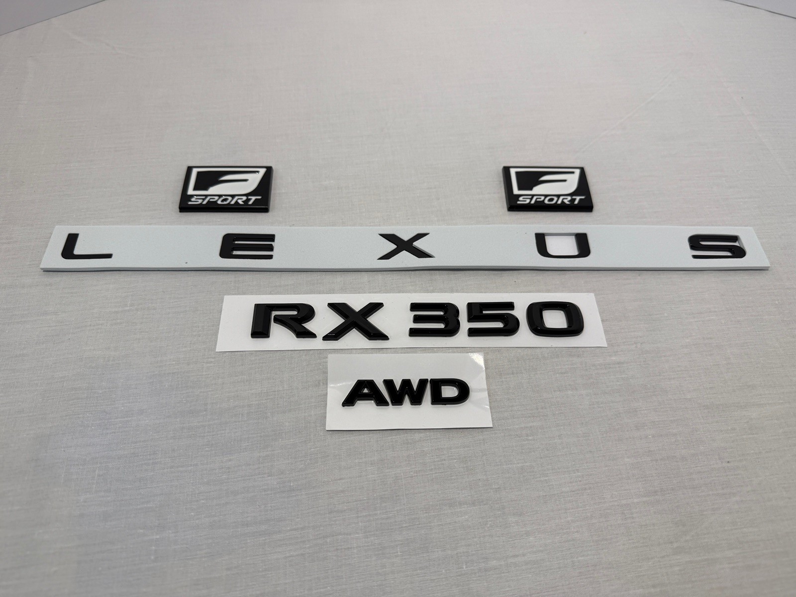 Black Trunk logo badge Kit Fits 2022 2023 2024 2025 2026 Lexus RX350 F Sport