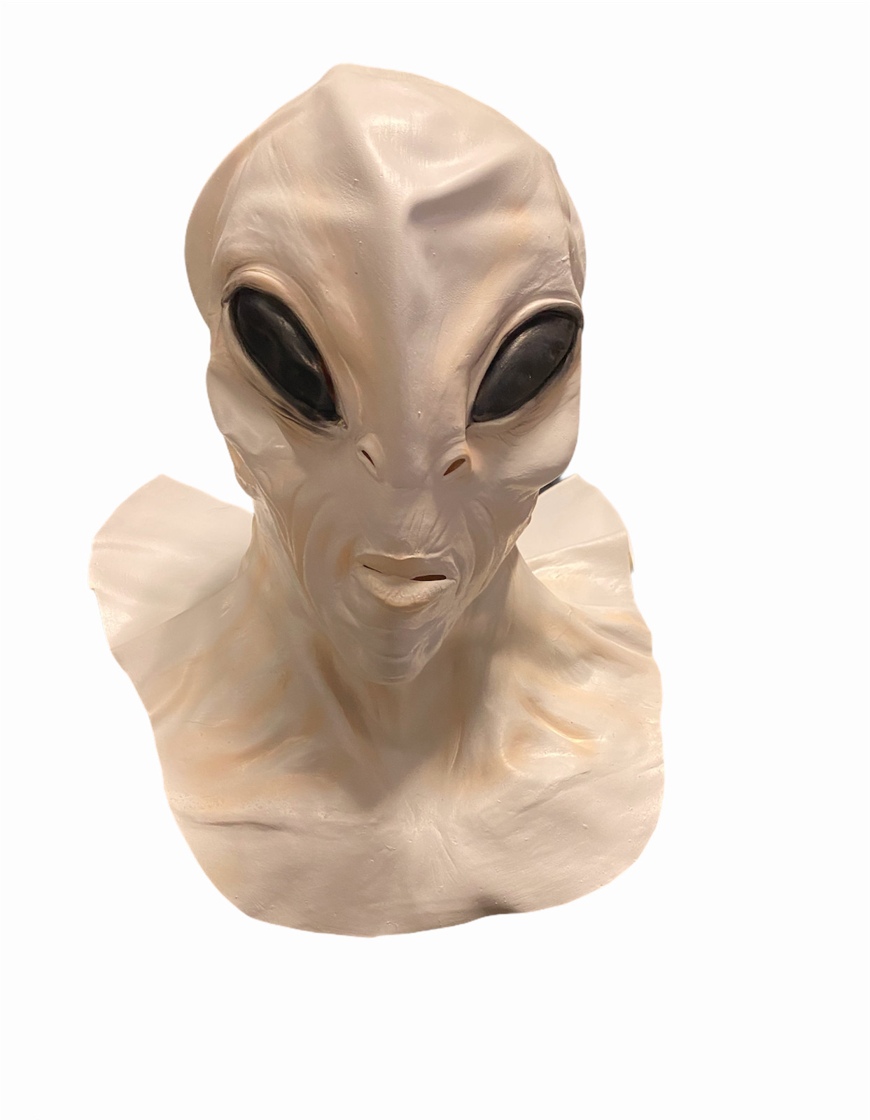 Bizarre Horrific White Alien Adult Mask Latex Head for Halloween Cosplay Costume