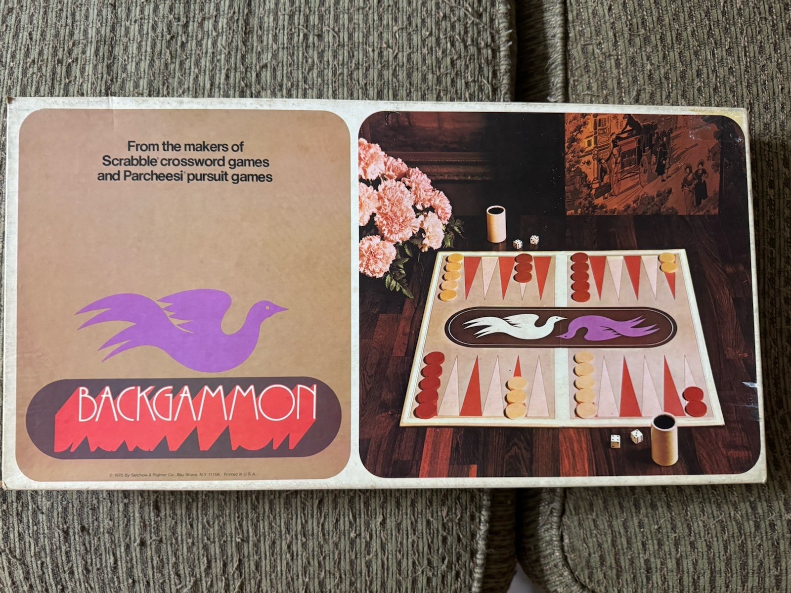 Vtg 1975 Backgammon Selchow & Righter S & R Board Game Complete in Original Box Vtg 1975 Backgammon Selchow & Righter S & R Board Game Complete in Original Box