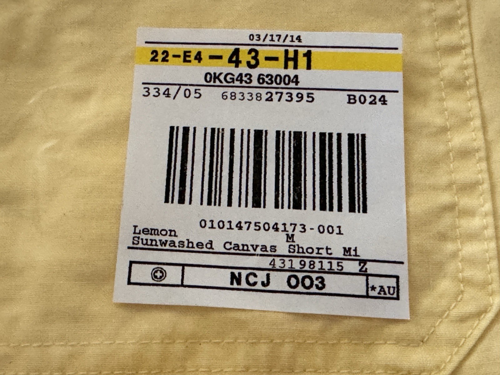 NIB L.L. Bean Women’s Sunwashed Canvas Short Lemon Yellow Size Medium