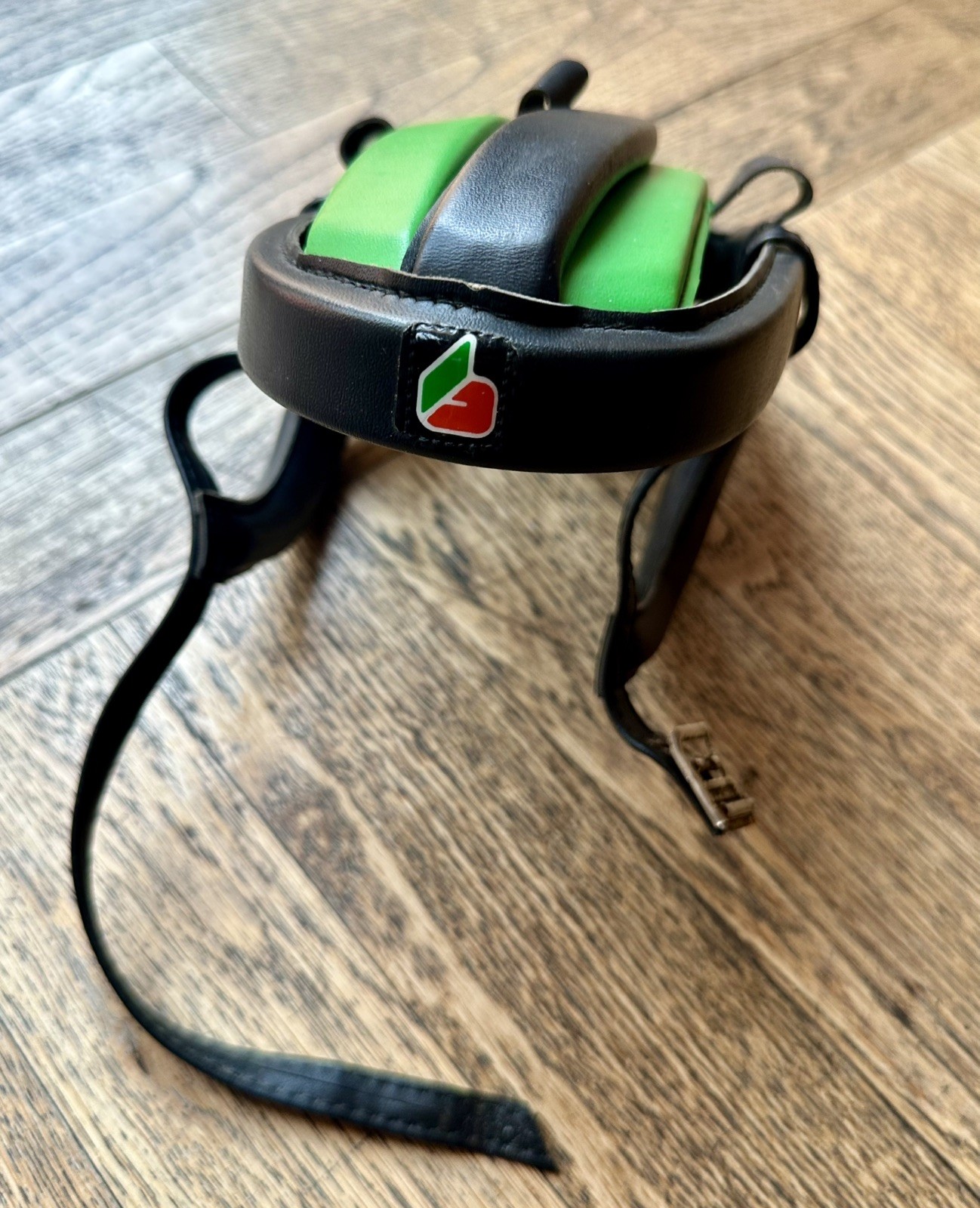 Vintage Black & Green Vegan Leather Brancale Cycling Helmet NOS for Eroica Size L