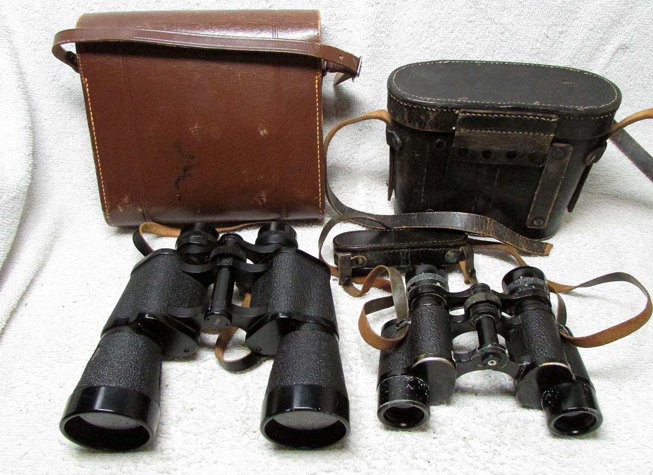 TWO Vintage German-Made Binocular Sets w/ Case. Hartmann Optik & Carl Zeiss Jena