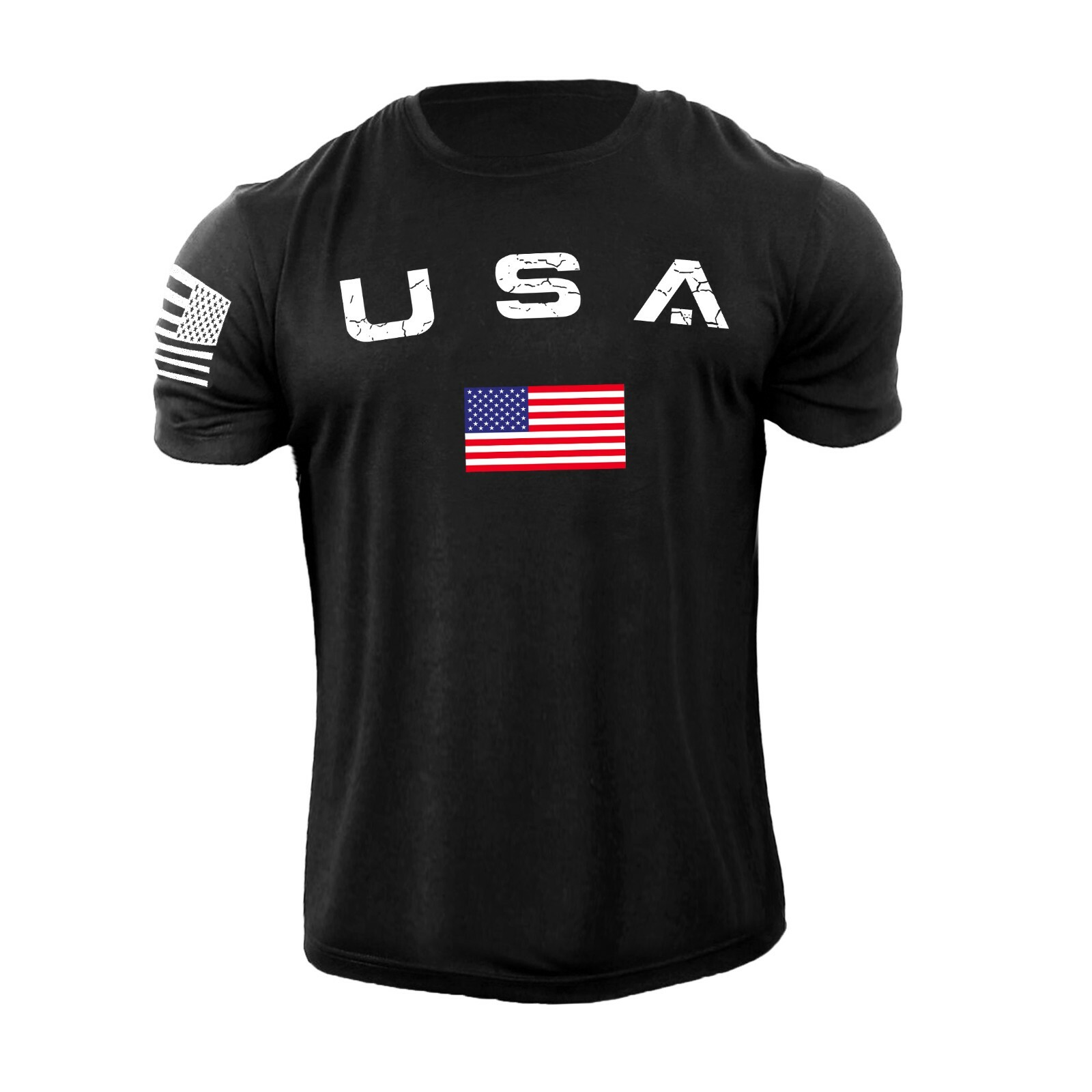 New Men\'s USA Flag T Shirt American Patriotic 100% Cotton New Men\'s USA Flag T Shirt American Patriotic 100% Cotton