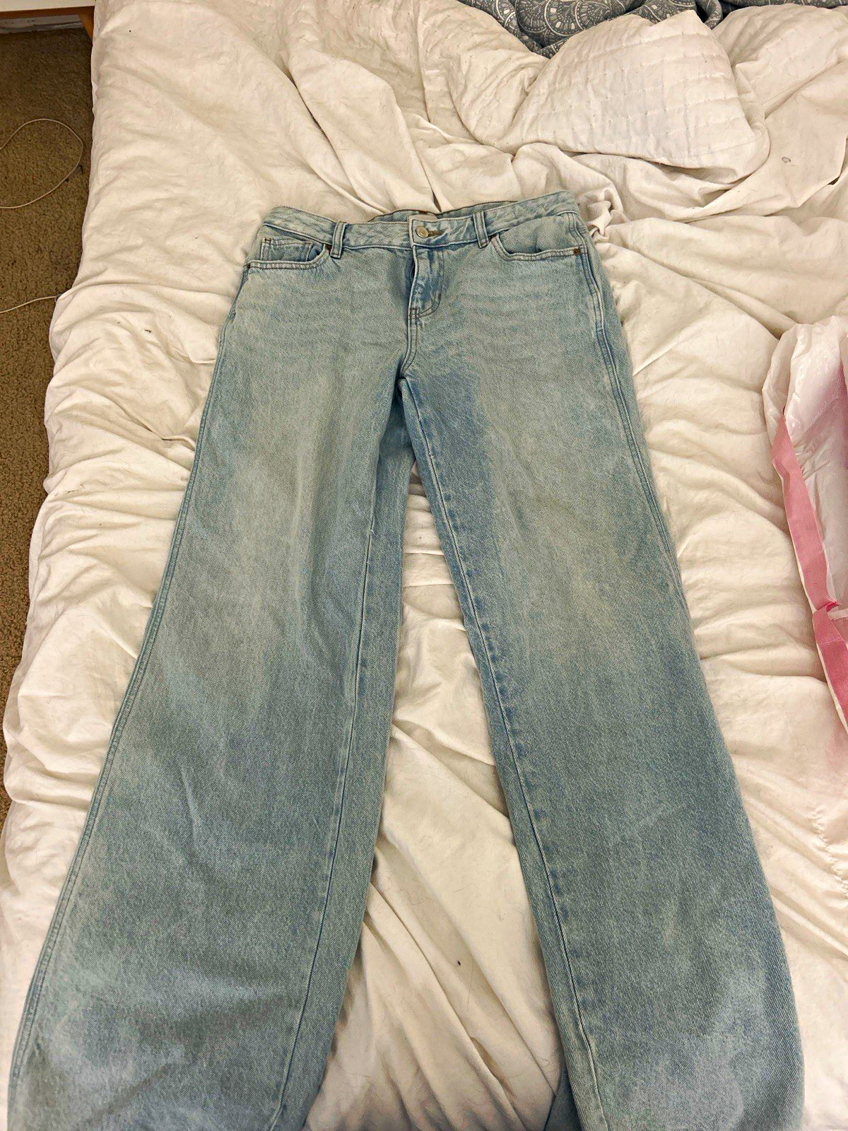 PacSun Women\'s Low Rise Baggy Jeans Light Wash Blue Denim Cotton 5-Pocket PacSun Women\'s Low Rise Baggy Jeans Light Wash Blue Denim Cotton 5-Pocket