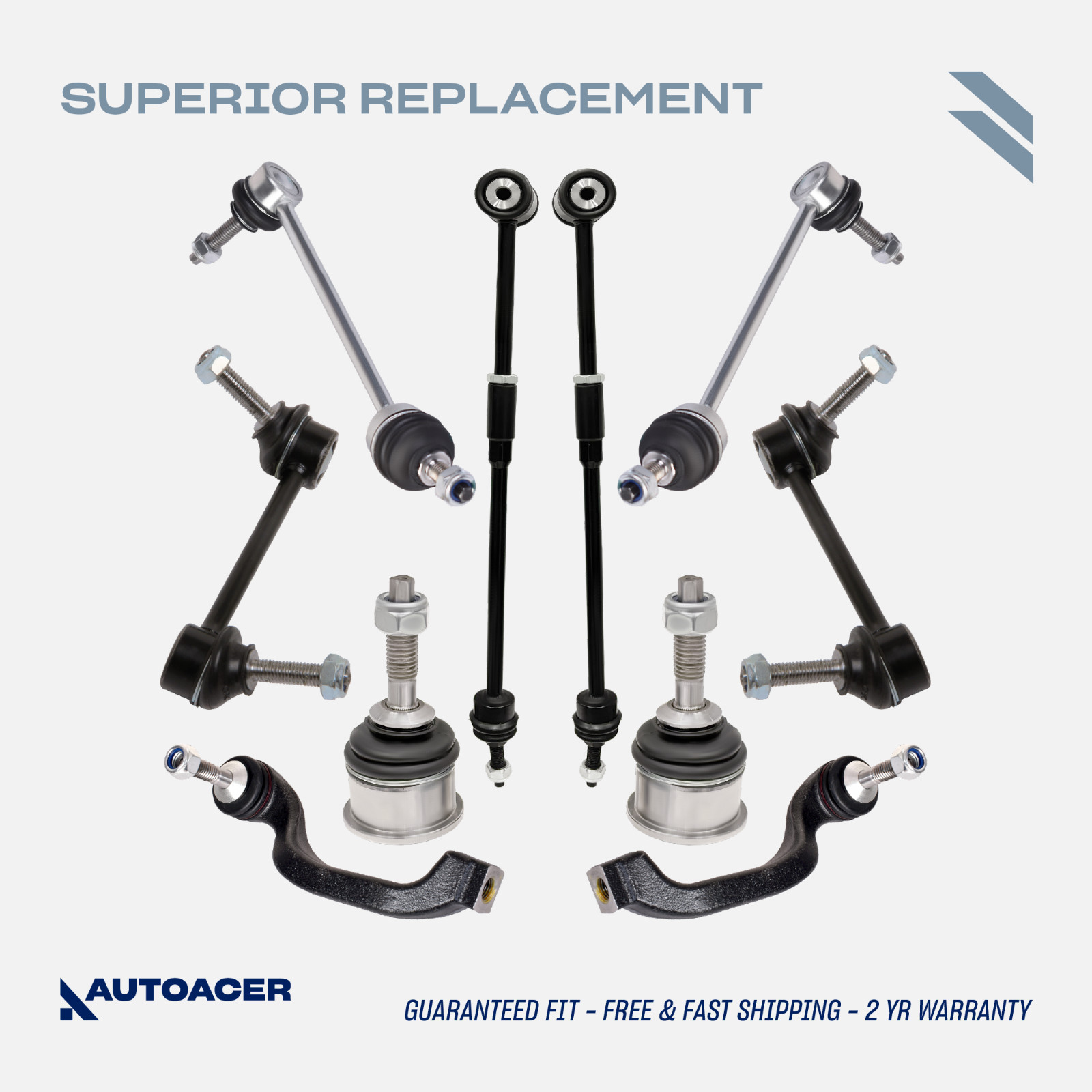 AUTOACER -10p Front Rear Suspension Links Tie Rods Ball Joints For Jaguar S-Type