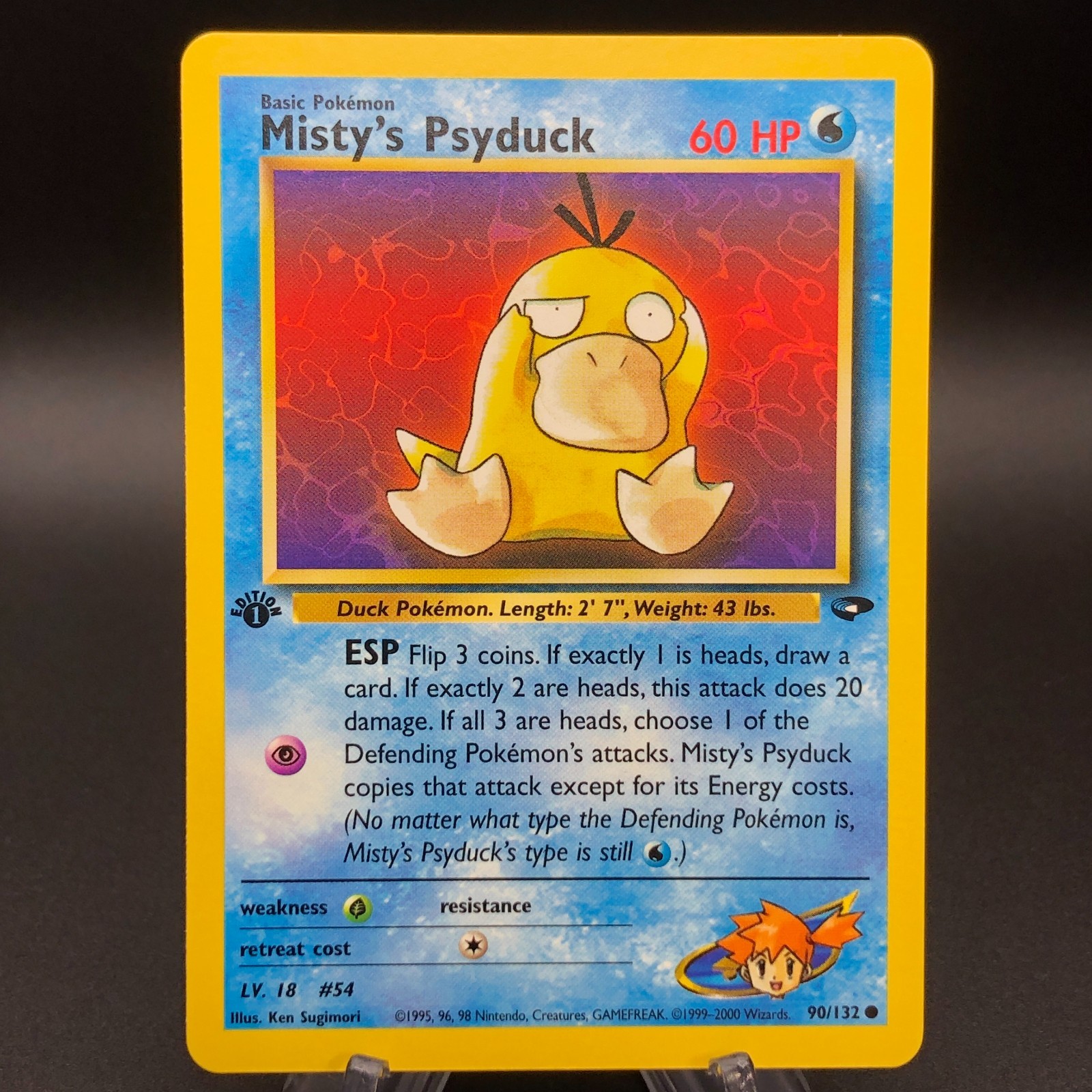 Pokemon Misty's Psyduck 90/132 - 1st Edition Gym Challenge NM Vintage 2000 WotC Pokemon Misty's Psyduck 90/132 - 1st Edition Gym Challenge NM Vintage 2000 WotC