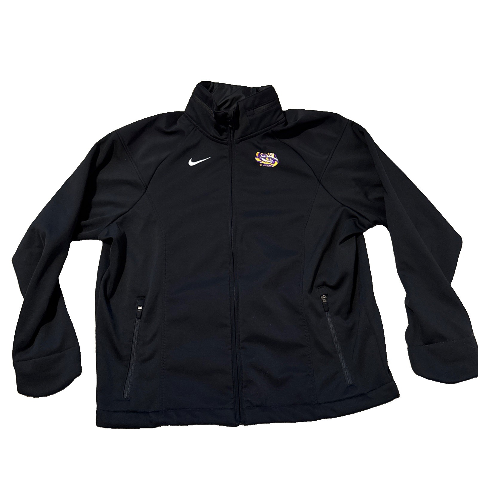 Nike LSU Tigers Therma-FIT Full Zip Jacket Black Men’s Large Hidden Hood Nike LSU Tigers Therma-FIT Full Zip Jacket Black Men’s Large Hidden Hood