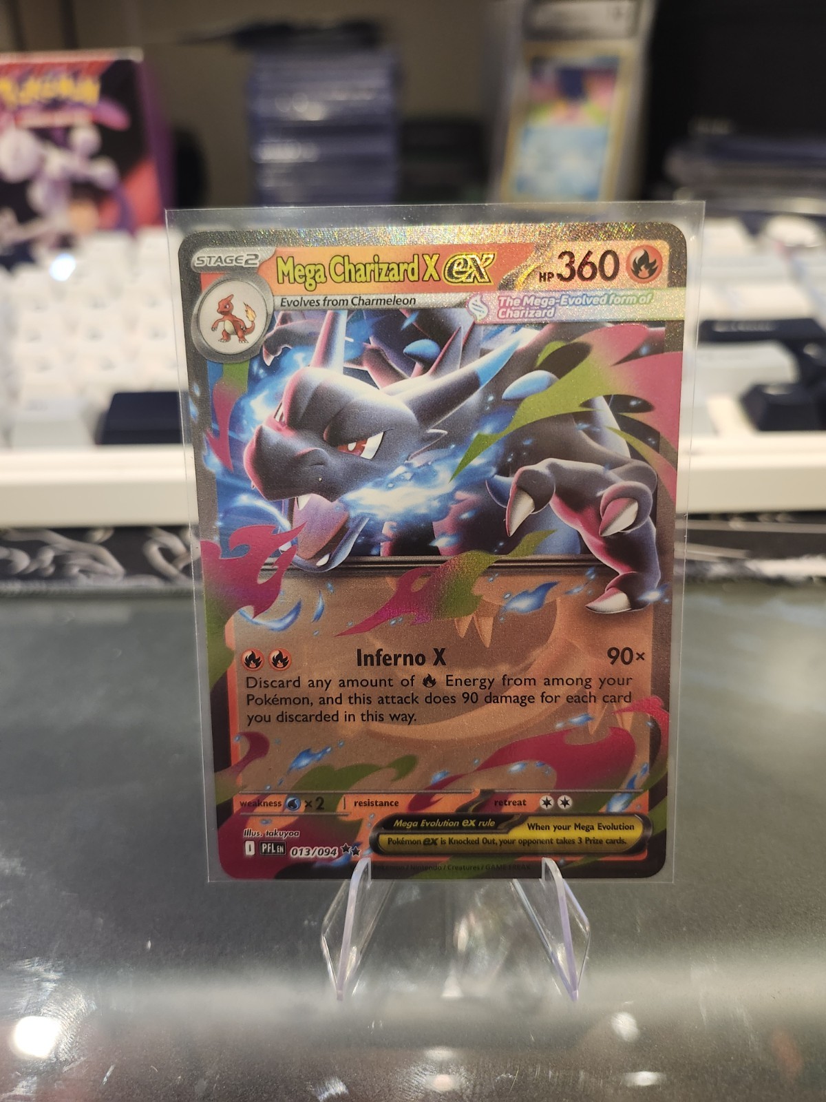Mega Charizard X ex 013/094 Me02: Phantasmal Flames Holo Mega Charizard X ex 013/094 Me02: Phantasmal Flames Holo