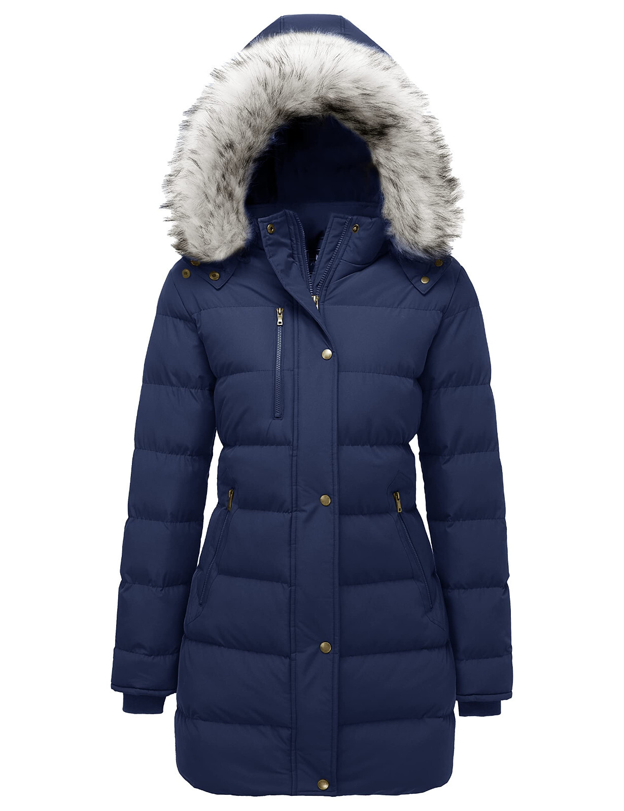 Women\'s Winter Warm Puffer Coat Parka Jacket with Faux Fur Removable Hood Women\'s Winter Warm Puffer Coat Parka Jacket with Faux Fur Removable Hood
